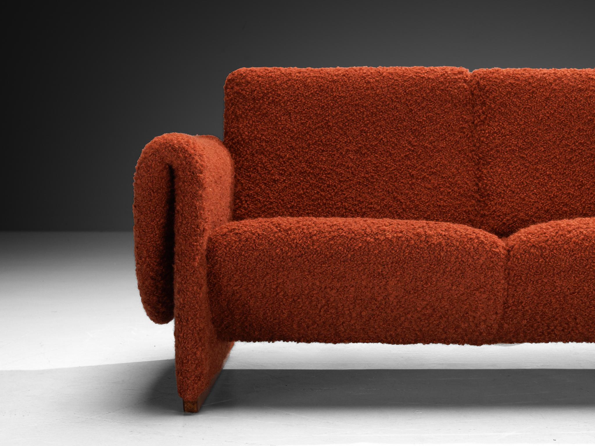 Louis Paolozzi for Zol 'Rondo' Two Seat Sofa in Burnt Orange