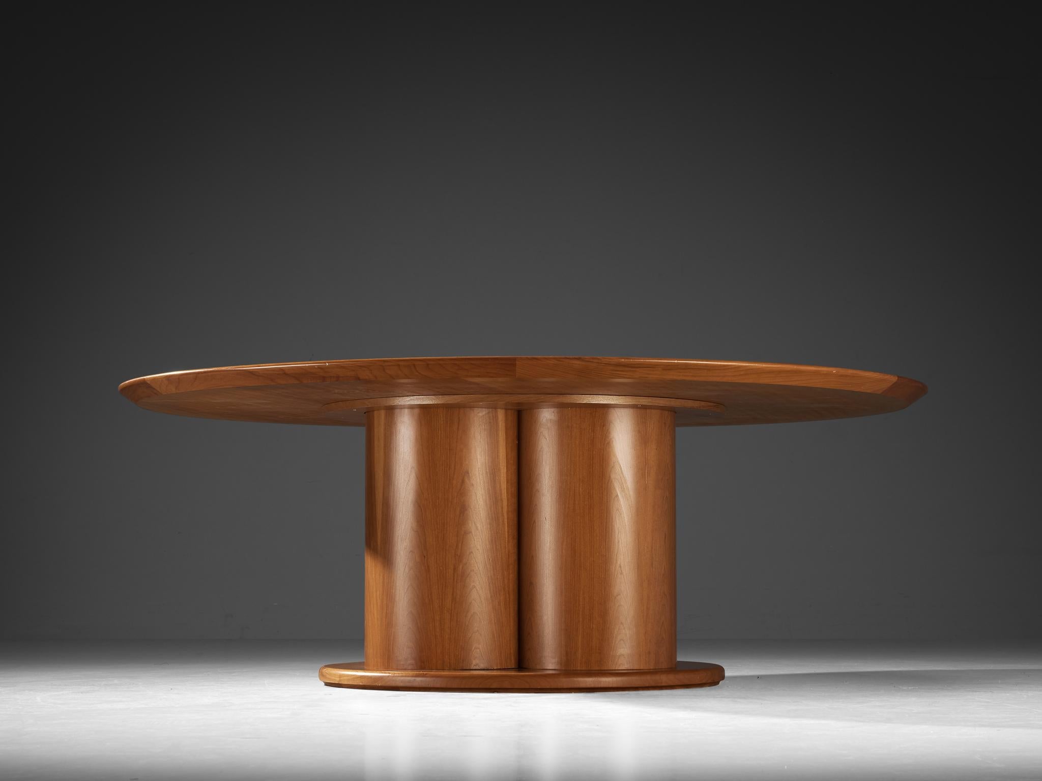 Post-Modern Grand 200 cm/78 in Round Dining Table with Pedestal Base