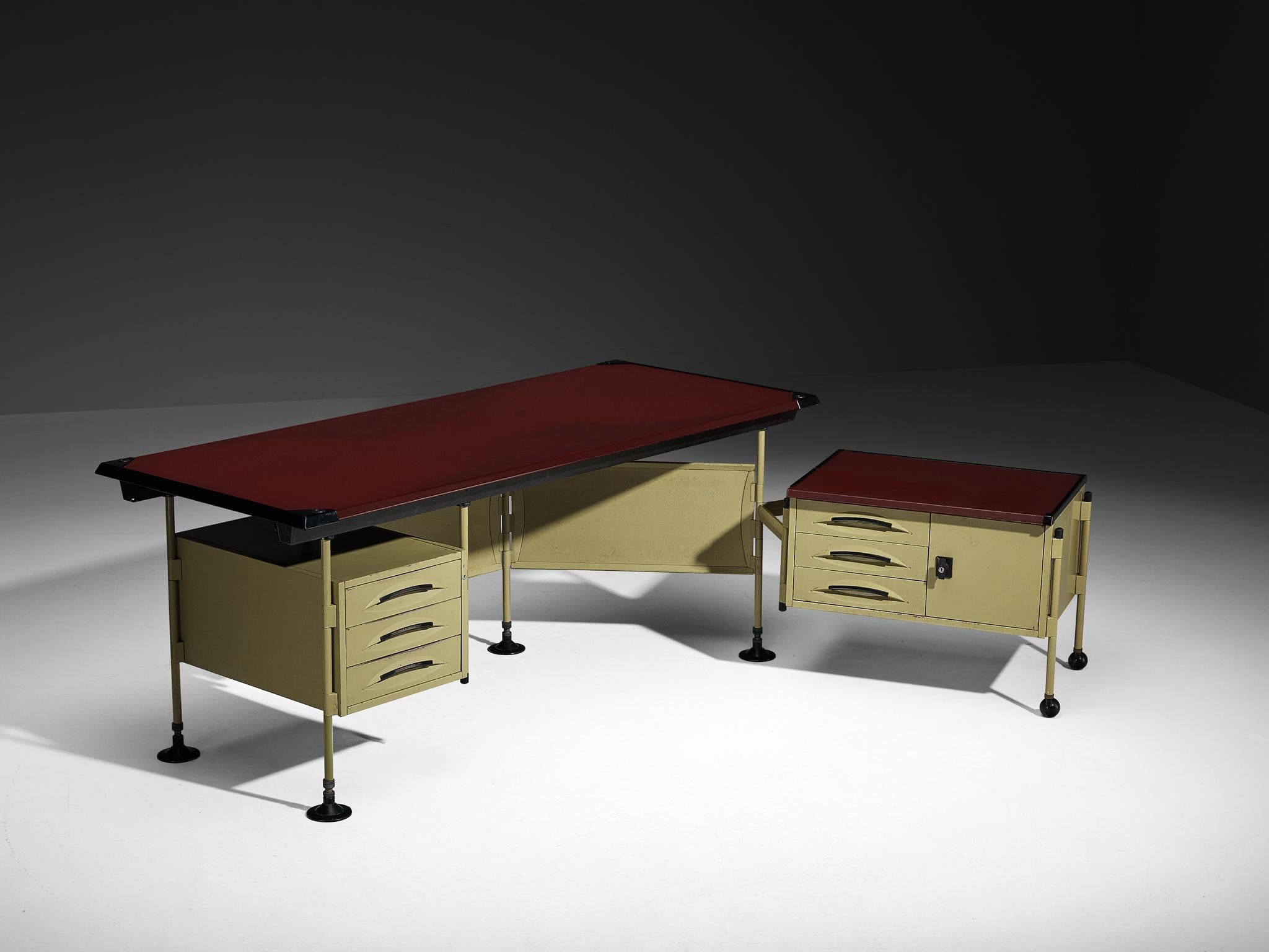 Studio BBPR 'Spazio' Corner Desk with Movable Cabinet