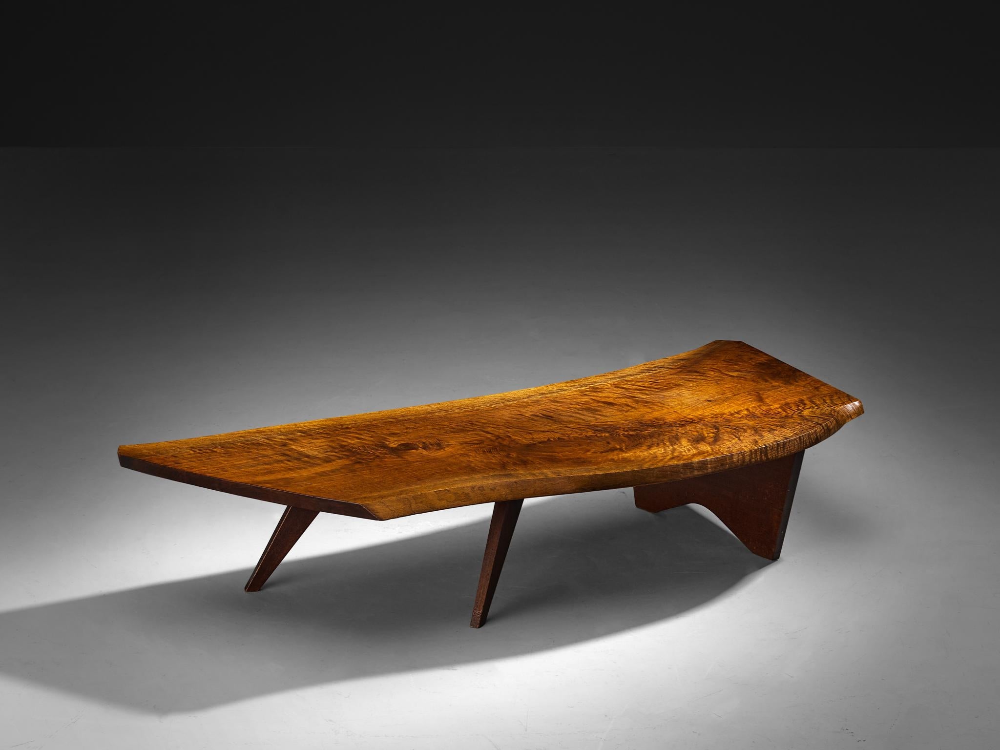 George Nakashima Free Edge 'Slab I' Coffee Table in Walnut