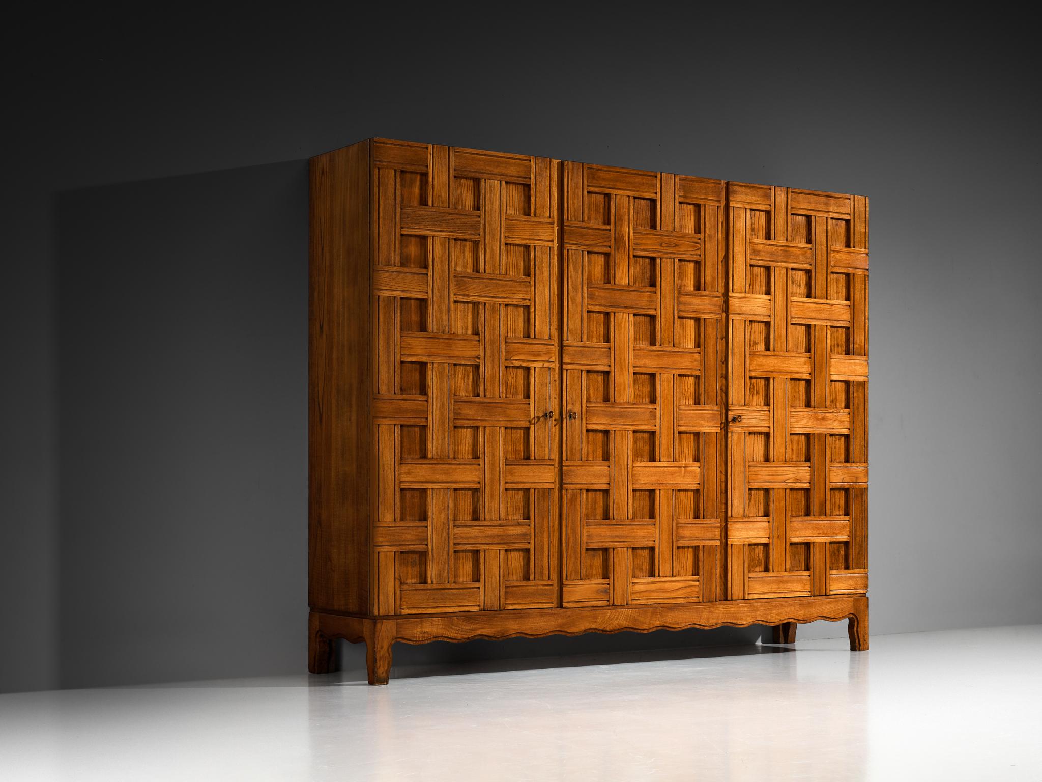 Paolo Buffa Large Highboard or Wardrobe in Chestnut 1940s