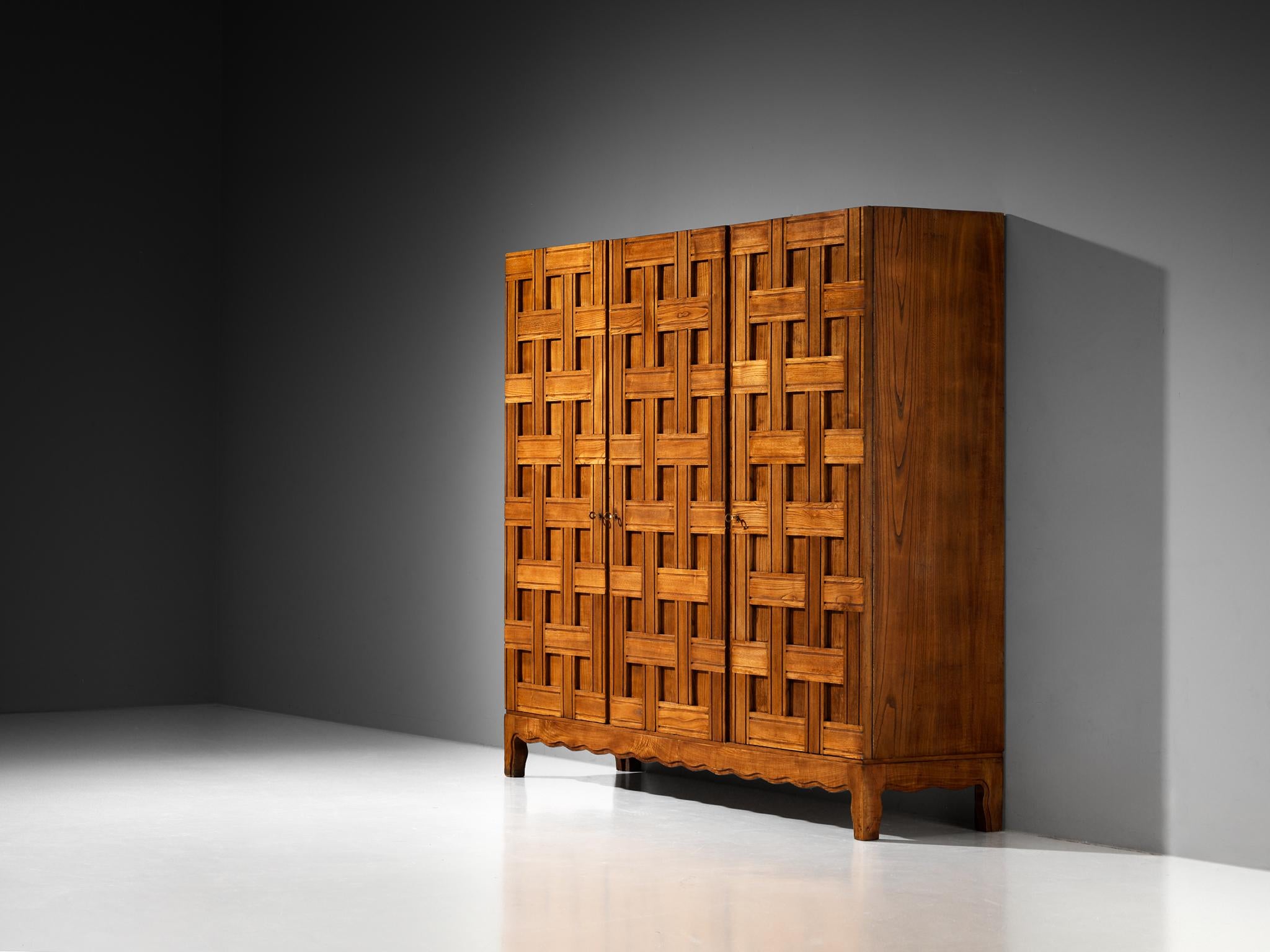 Paolo Buffa Large Highboard or Wardrobe in Chestnut 1940s