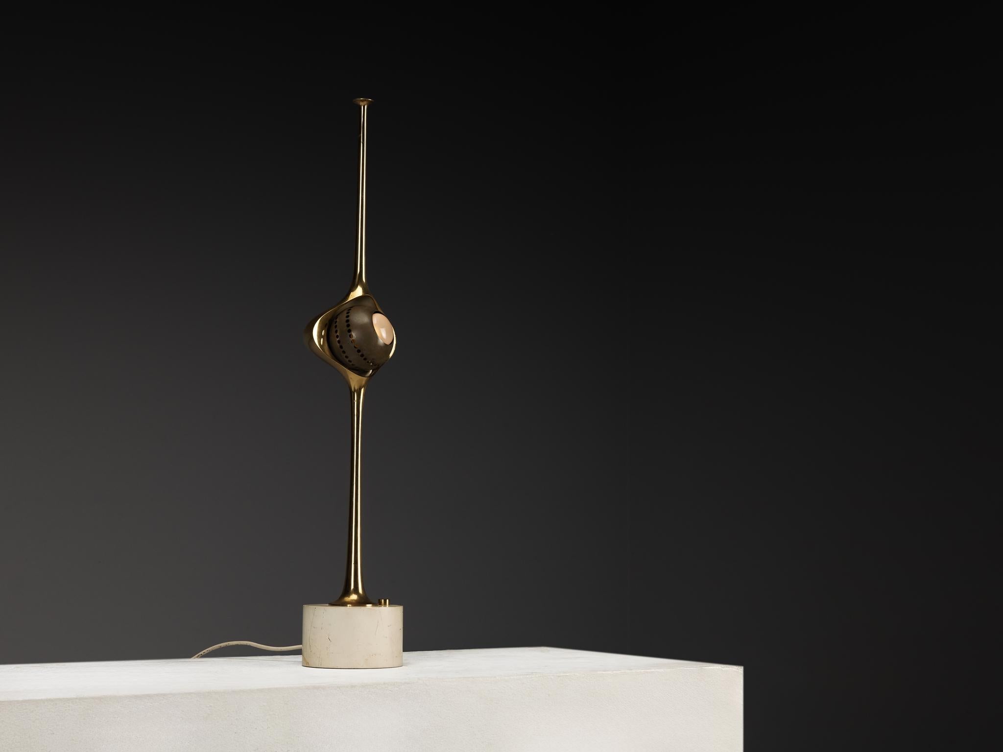 Angelo Lelii for Arredoluce ‘Cobra’ Table Lamps in Brass