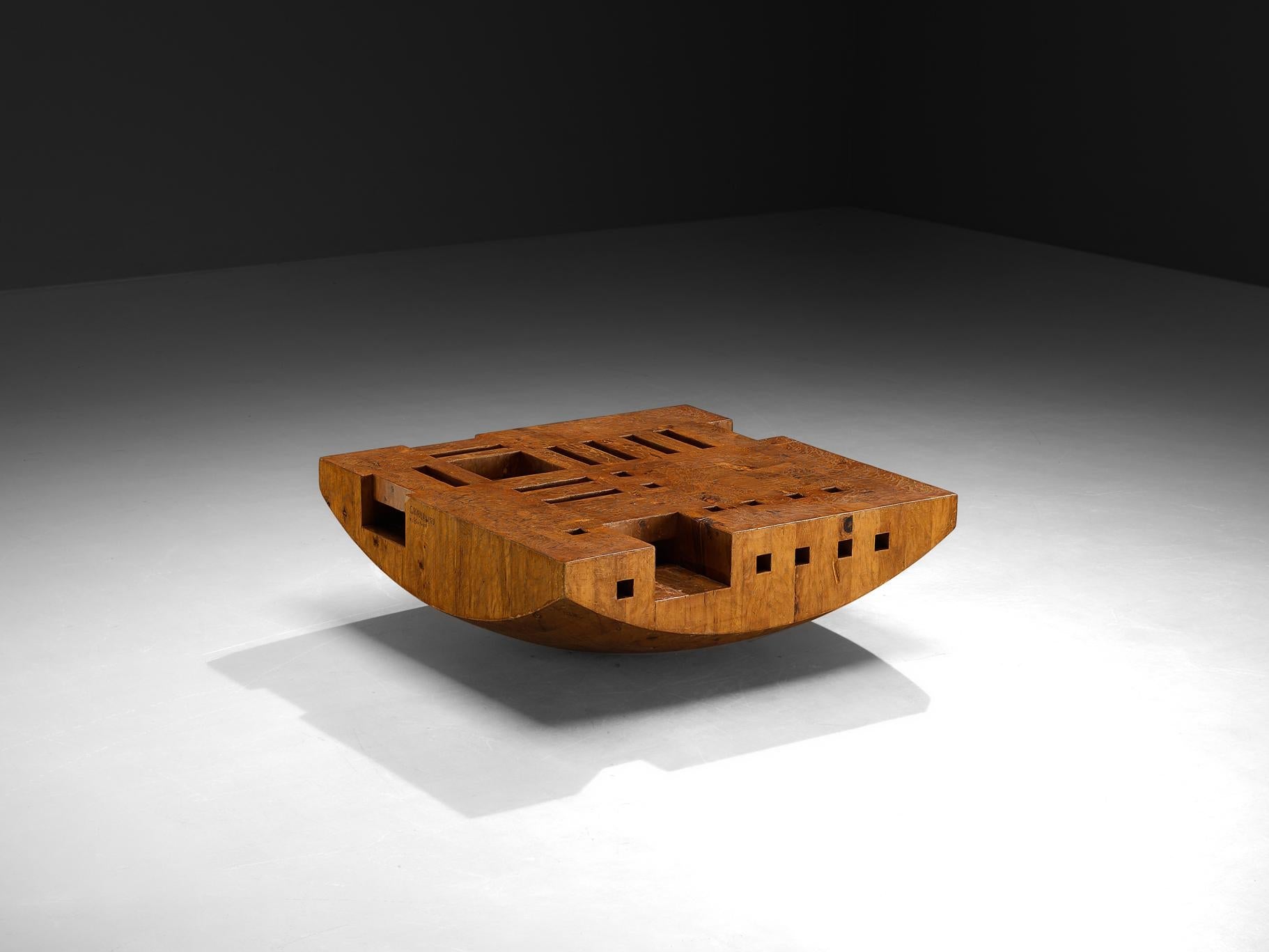 Giuseppe Rivadossi 'Bloco Galla' Coffee Table in Pine