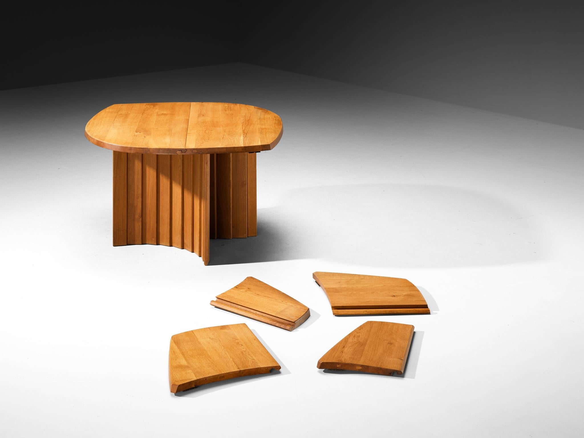 Pierre Chapo 'Table à Géométrie Variable' in Solid Oak