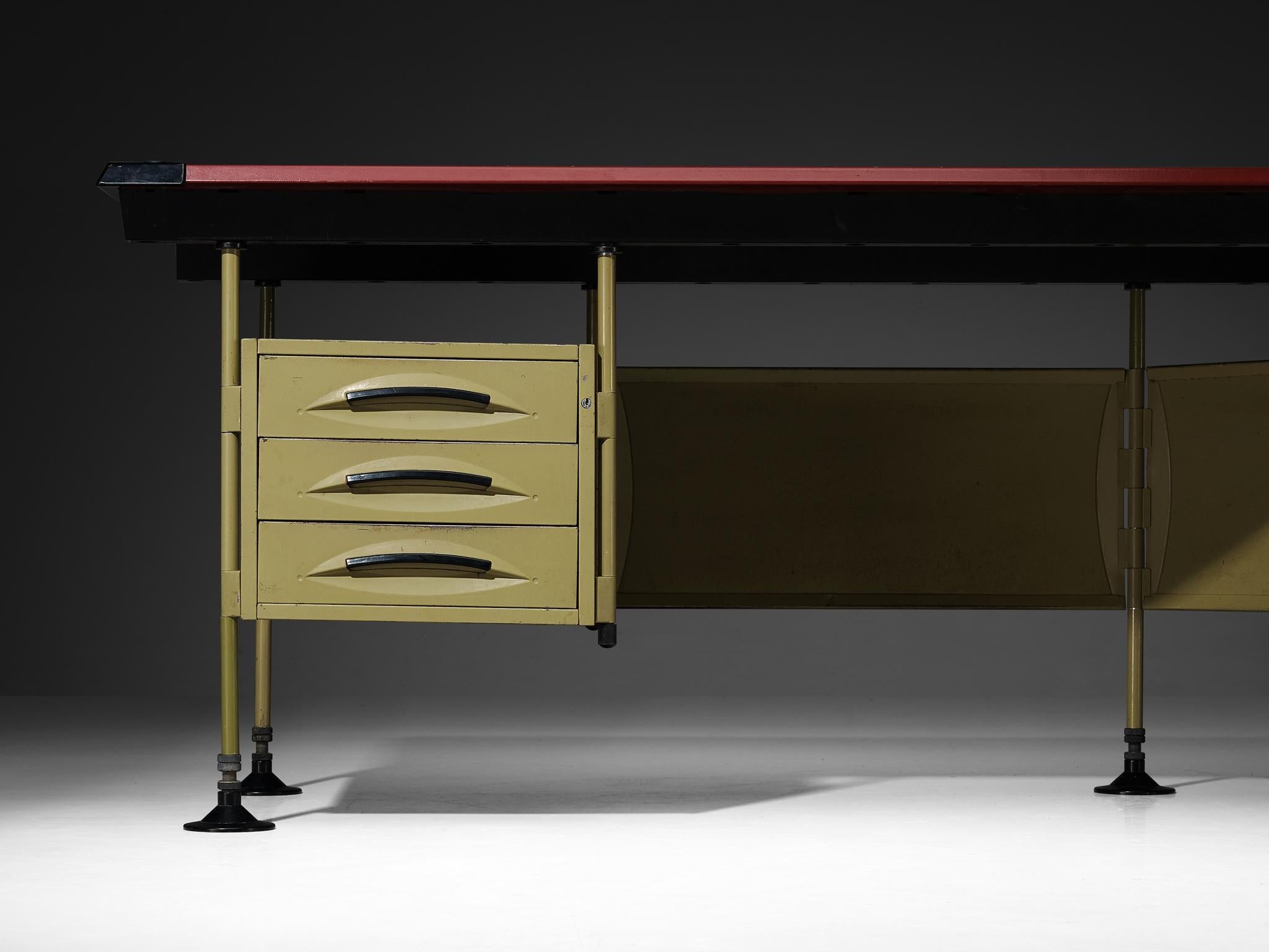 Studio BBPR 'Spazio' Corner Desk with Movable Cabinet