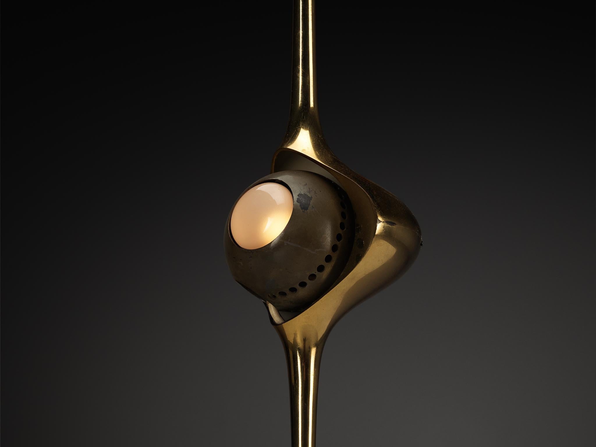 Angelo Lelii for Arredoluce ‘Cobra’ Table Lamps in Brass