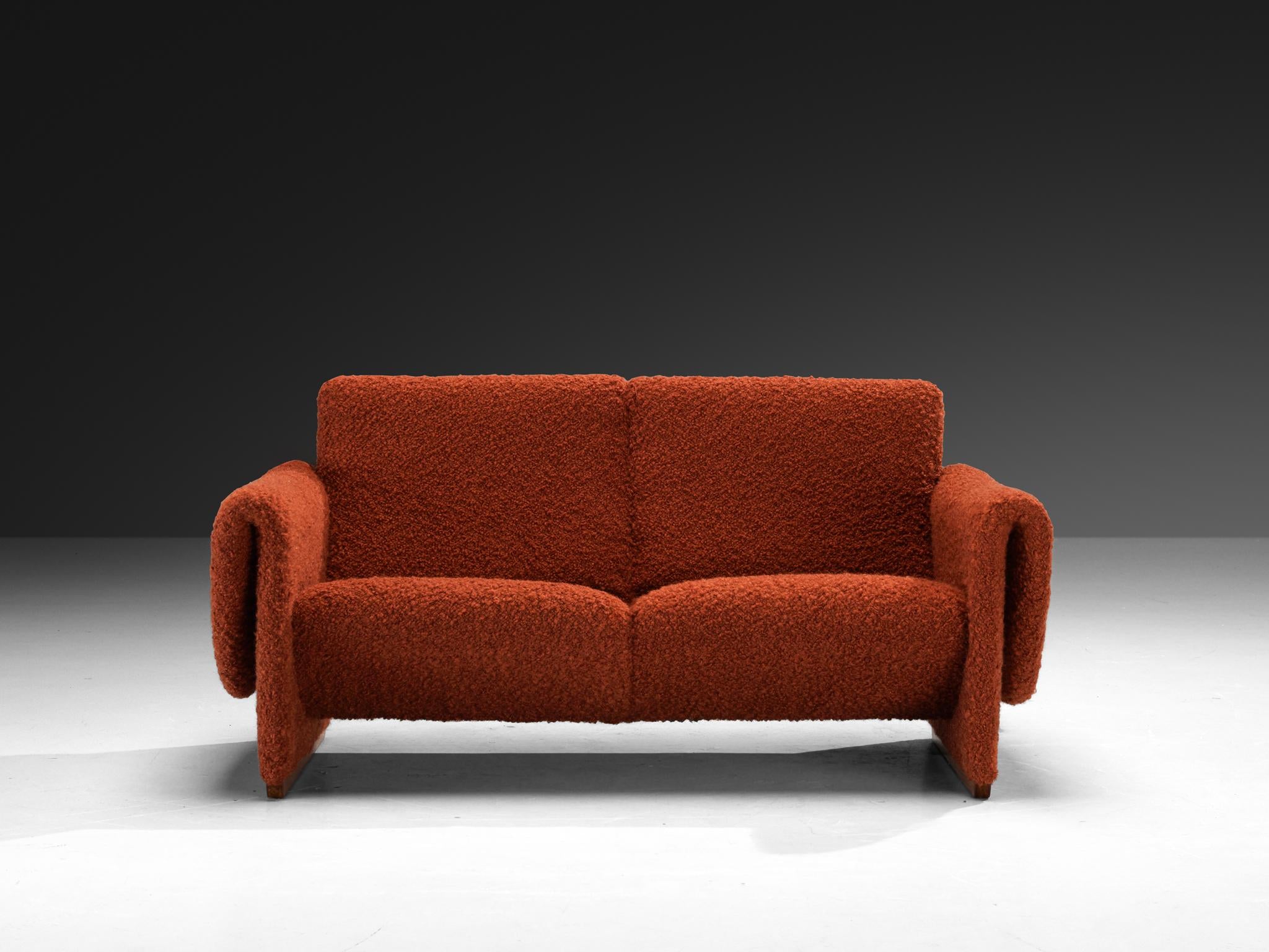 Louis Paolozzi for Zol 'Rondo' Two Seat Sofa in Burnt Orange