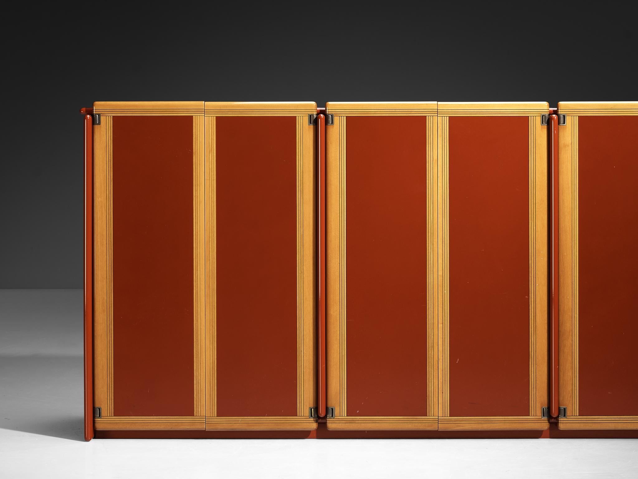 Afra & Tobia Scarpa for Maxalto 'Artona' Sideboard in Red Lacquer & Walnut