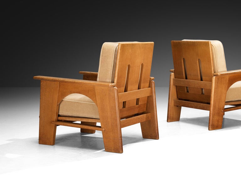 Bas Van Pelt for My Home Pair of Lounge Chairs in Oak