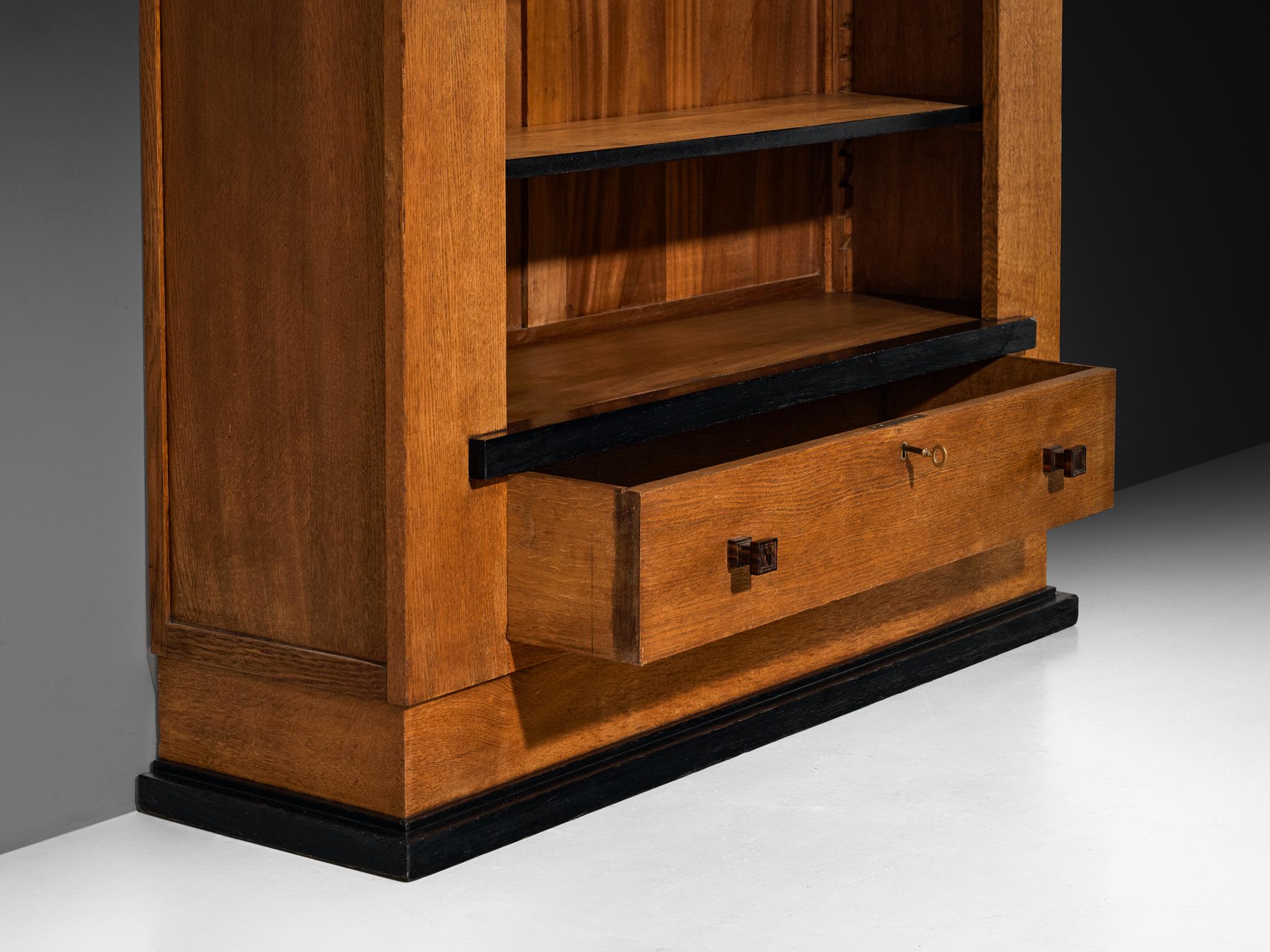 Hendrik Wouda for Pander Art Deco Bookshelf in Oak