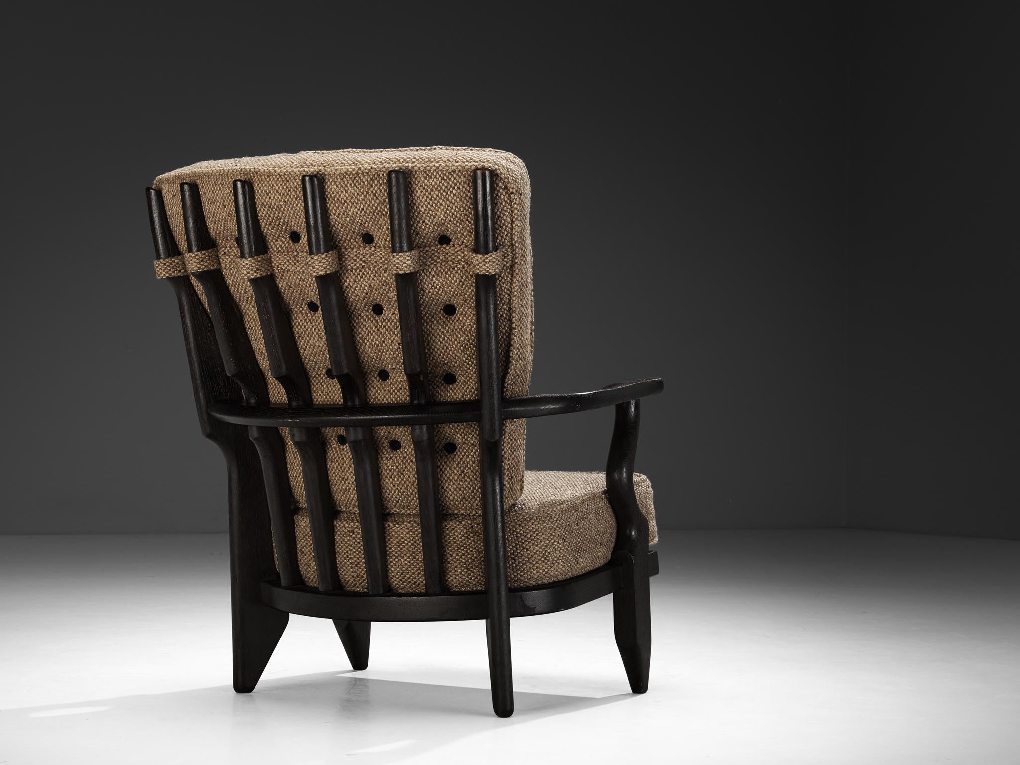 Guillerme & Chambron 'Mid Repos' Lounge Chair in Darkened Oak