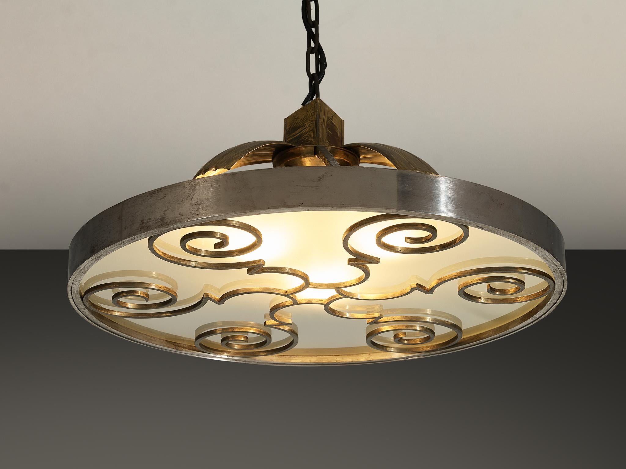 Lars Holmström for Arvika Konsthantverk Art Deco Ceiling Light