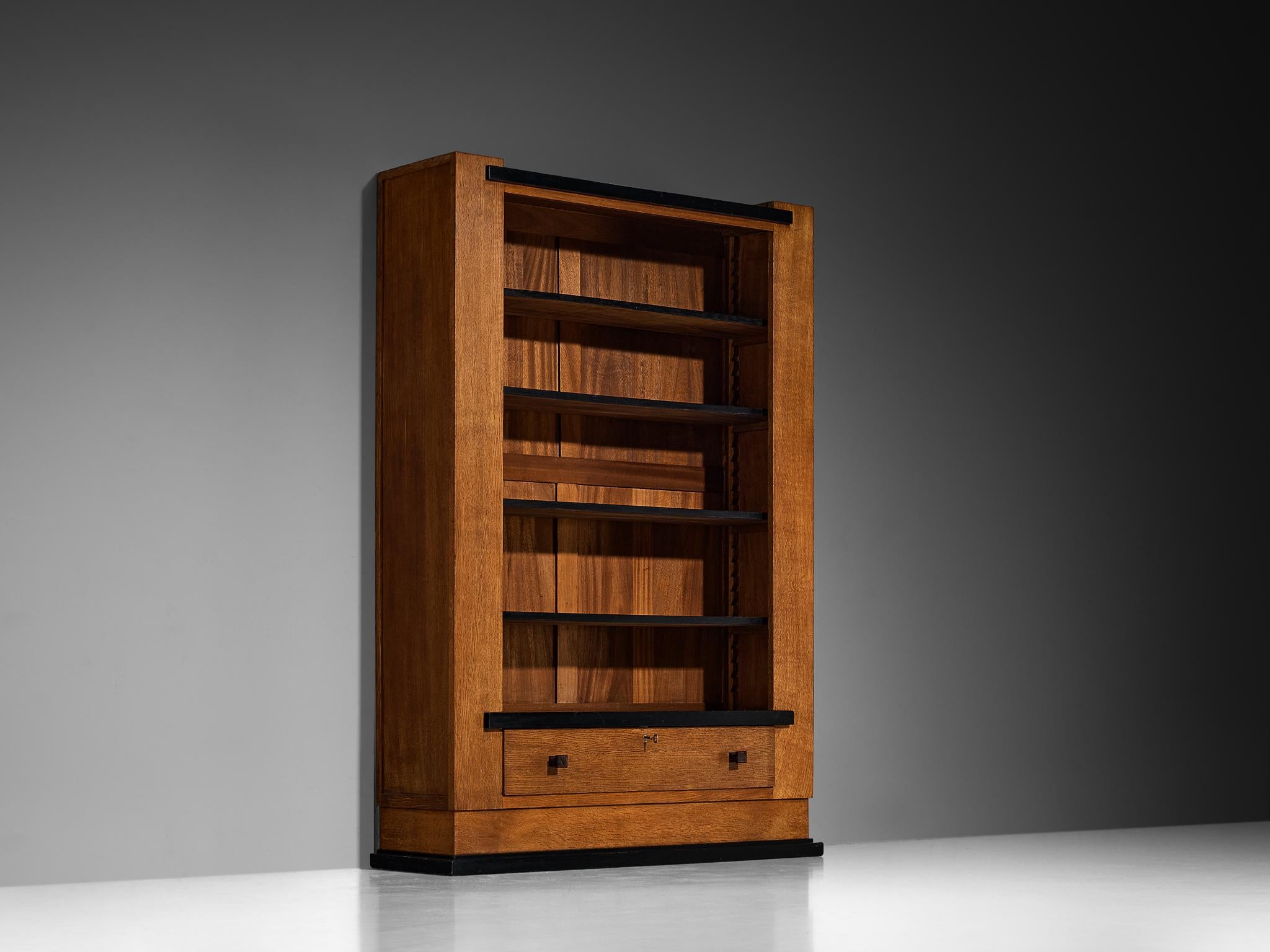 Hendrik Wouda for Pander Art Deco Bookshelf in Oak