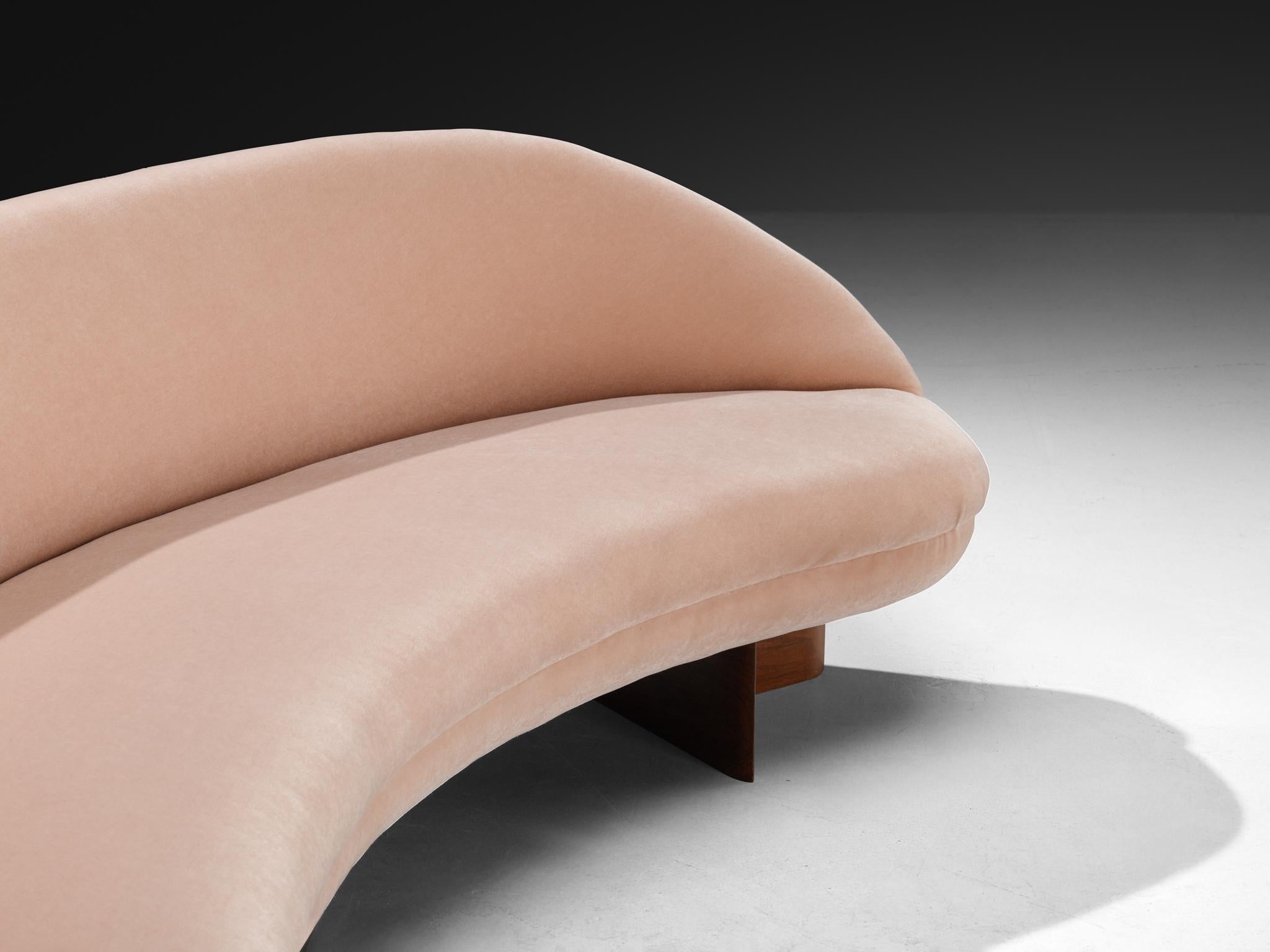 Vladimir Kagan for Kagan-Dreyfuss Inc '6999' Sofa in Mohair and Walnut