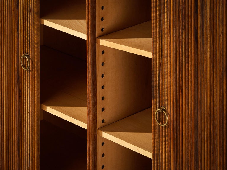 William Watting High Cabinet in Walnut with Elegant Tambour Doors