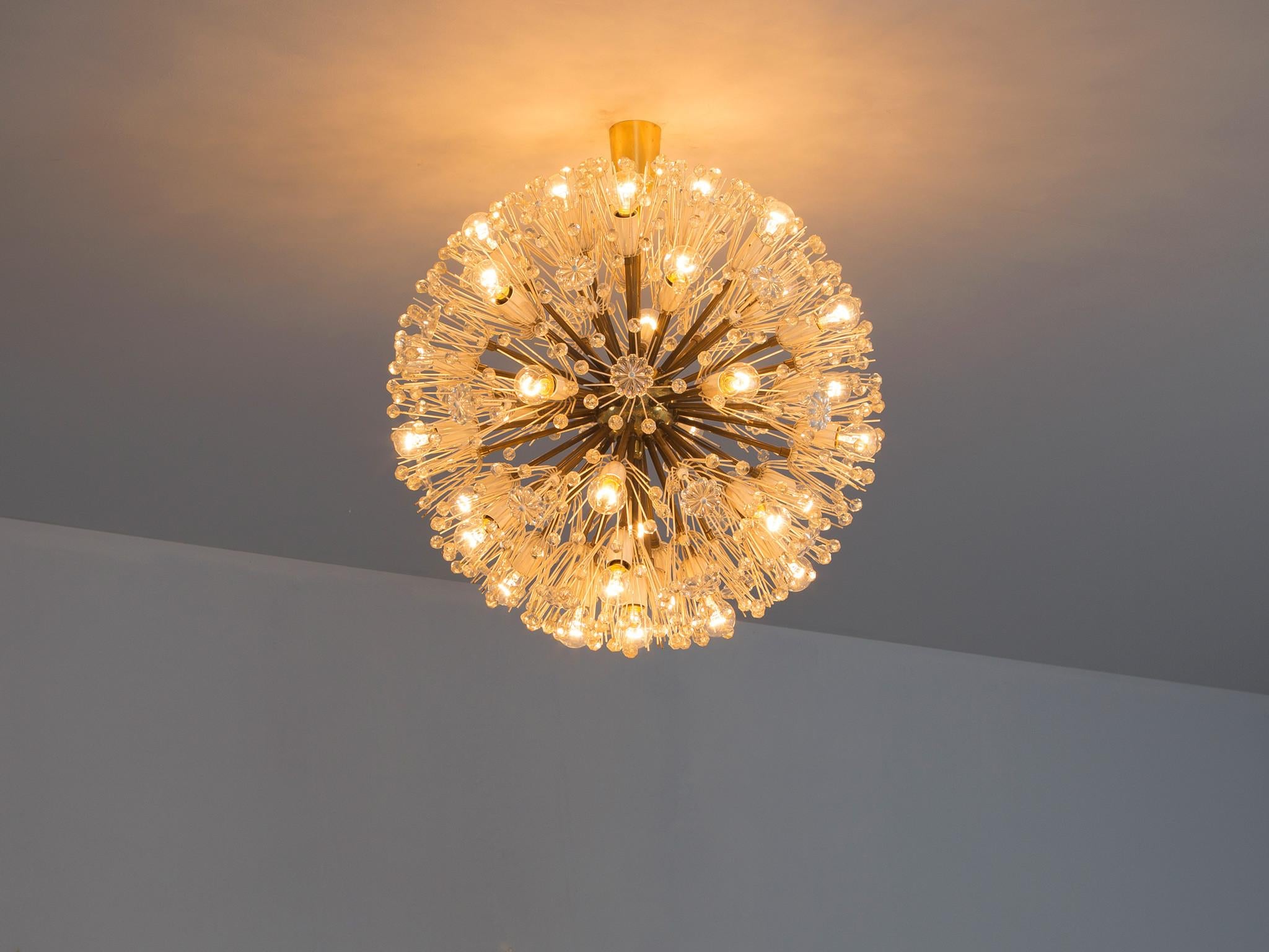 Emil Stejnar for Rupert Nikoll Sputnik Chandelier in Brass and Glass