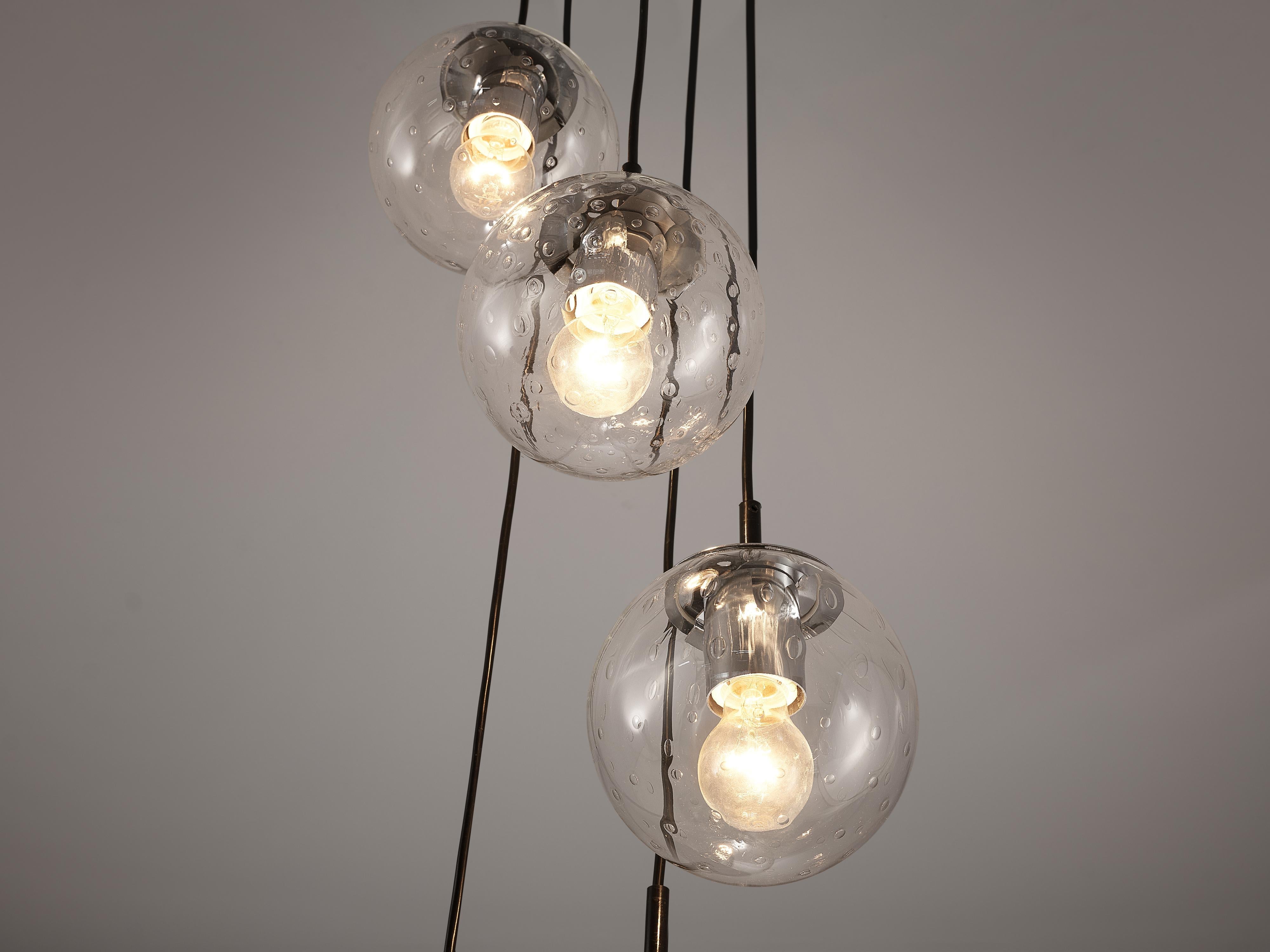 RAAK Pendant Lamp with Five Bubble Spheres in Glass