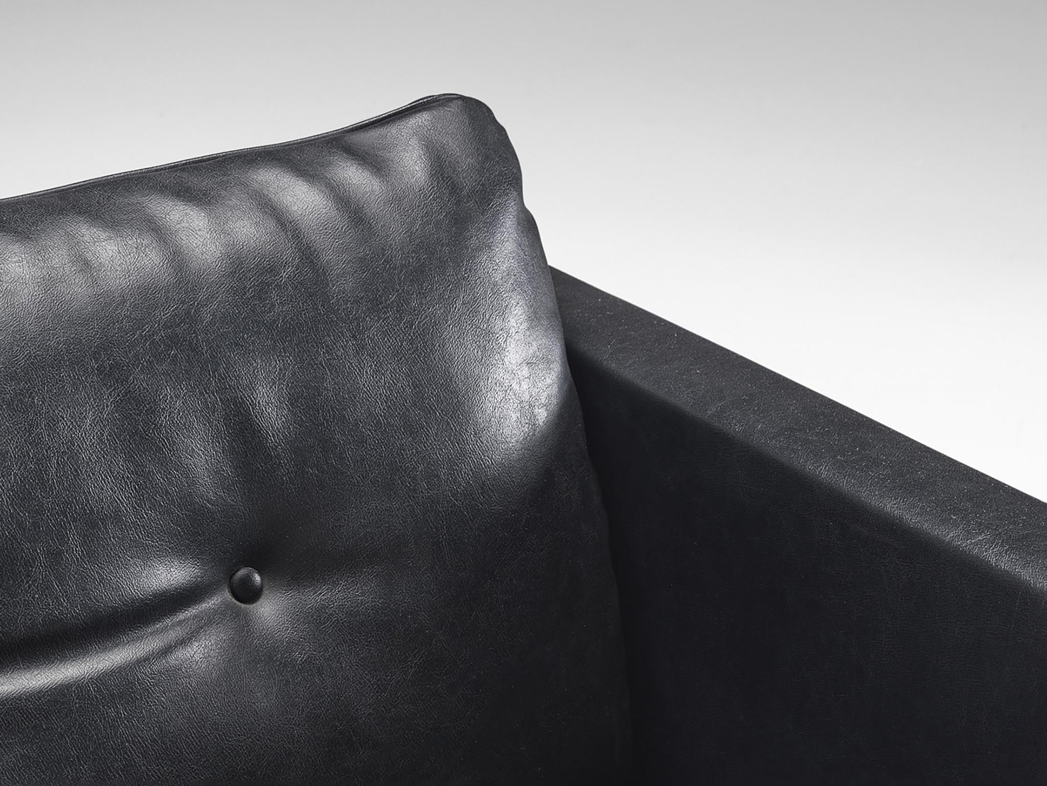 Pierre Paulin for Artifort Lounge Chair in Black Leather