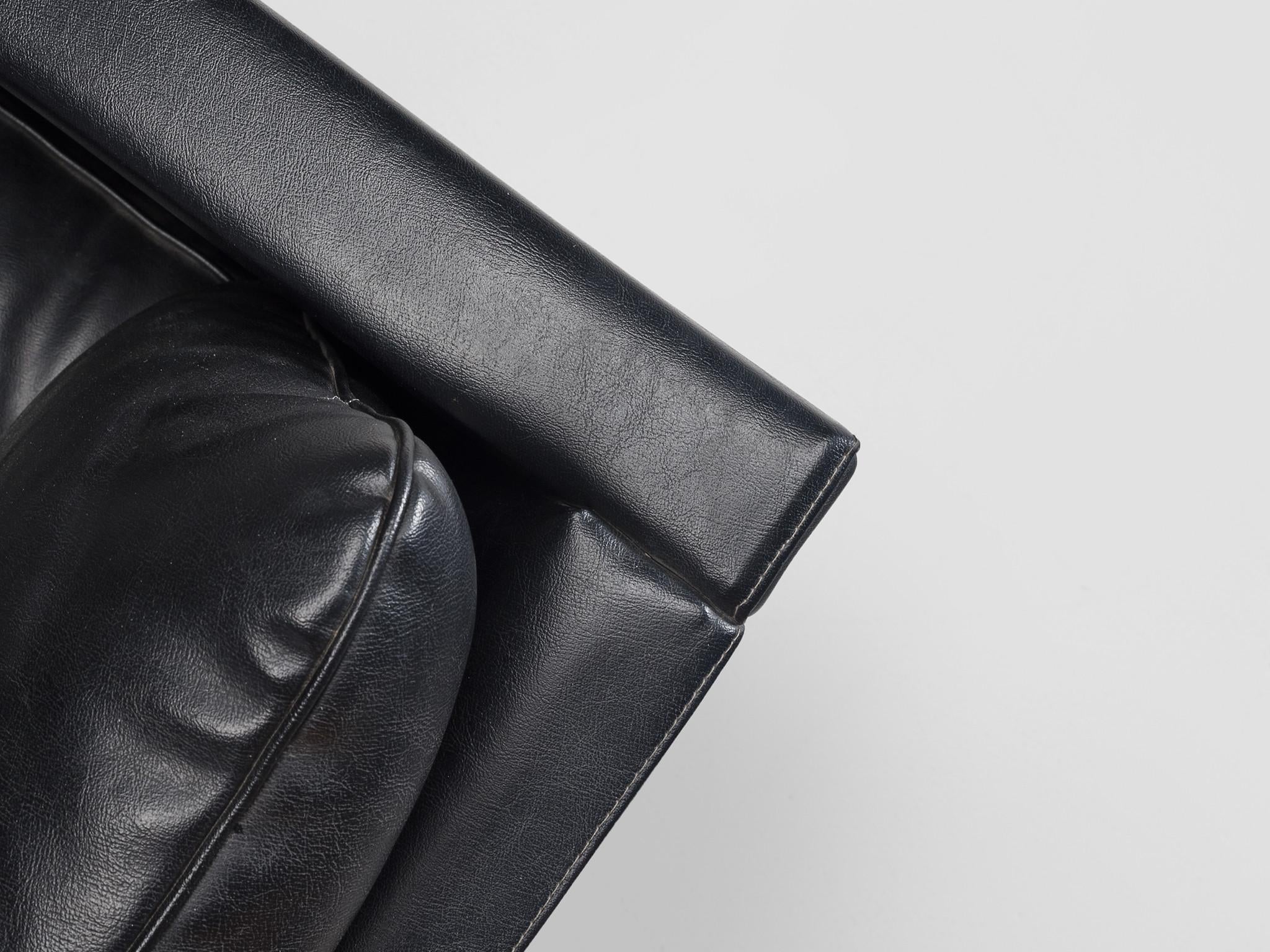 Pierre Paulin for Artifort Lounge Chair in Black Leather