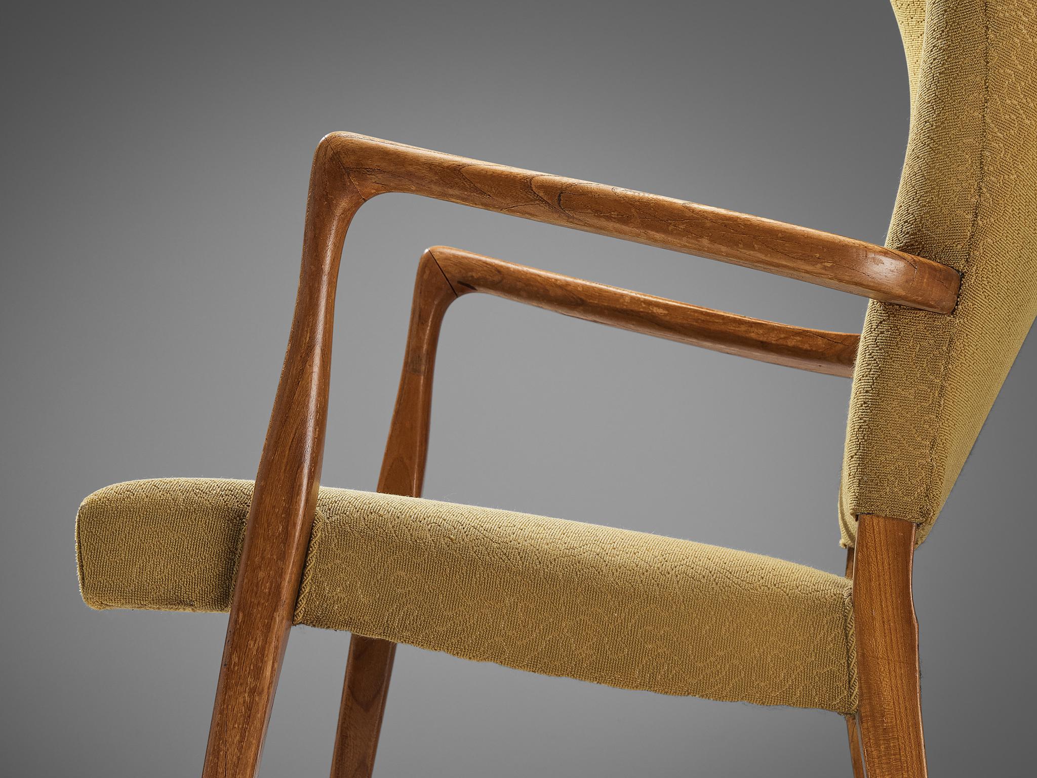 Mustard wingback online chair