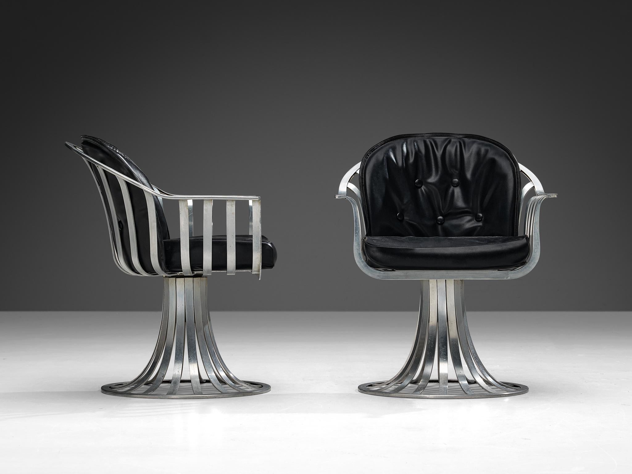 Herbert Saiger for Russell Woodard Pair of Chairs in Aluminum