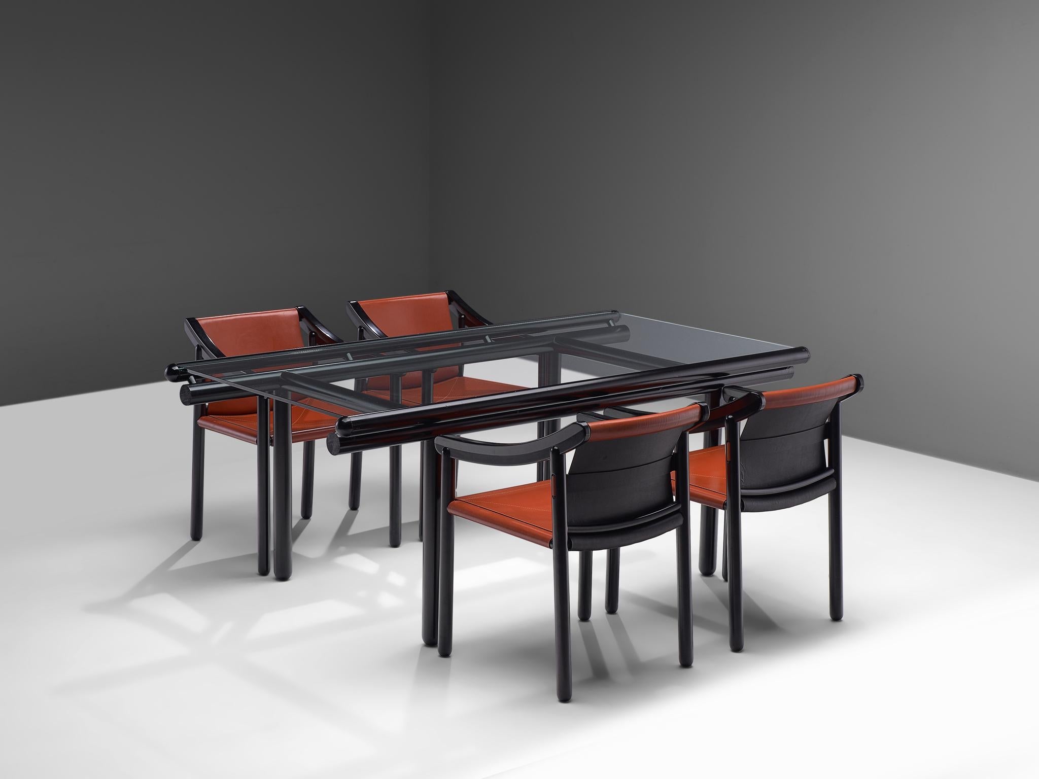 Metal and glass online dining set