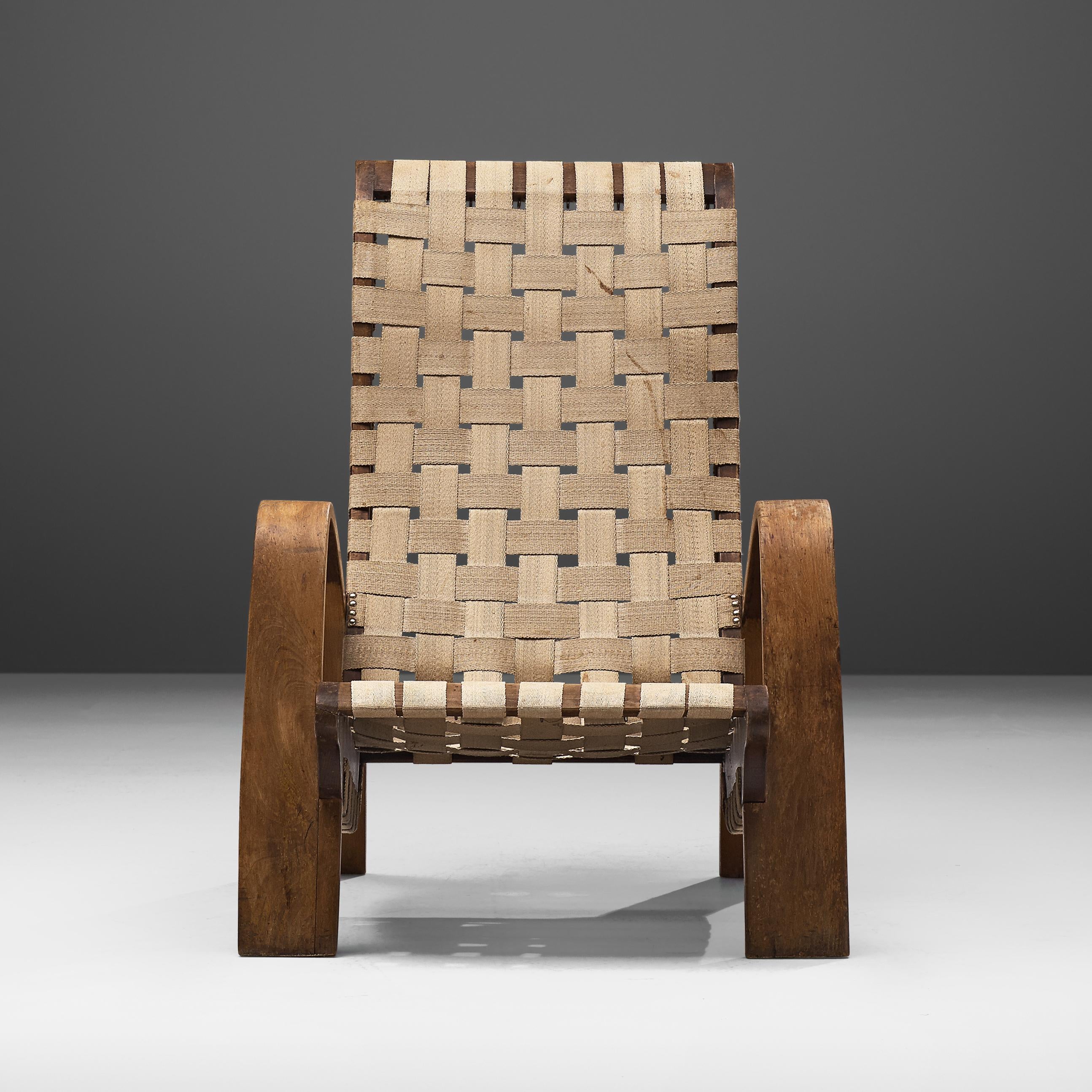 Sculptural Lounge Chair with Ottoman