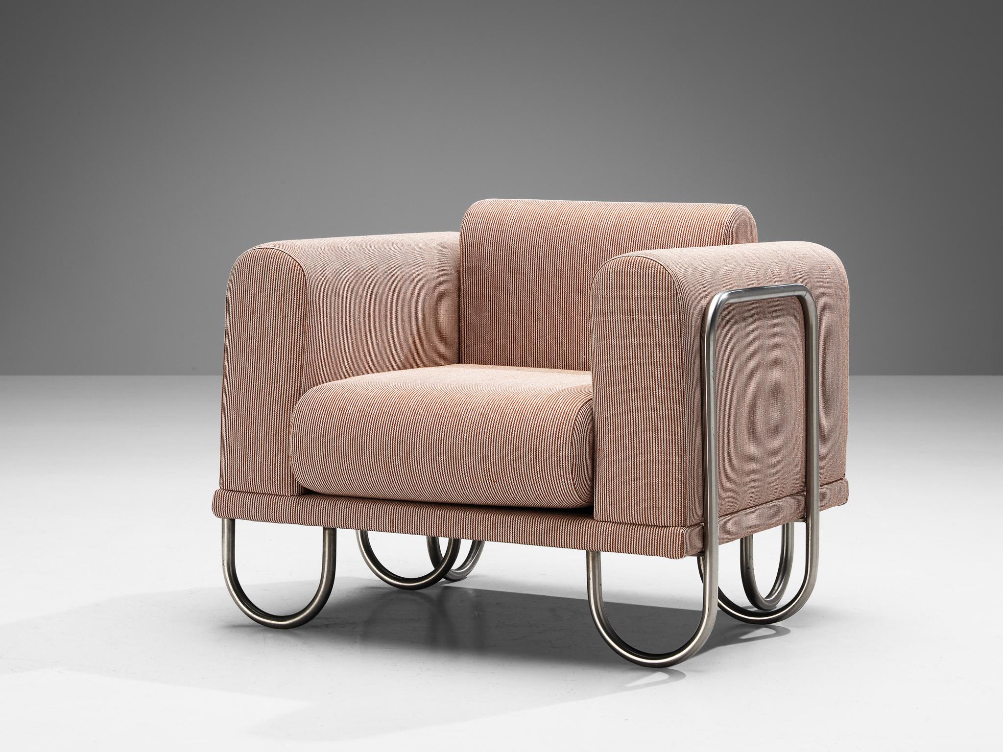 Byron Botker for Landes Lounge Chairs with Tubular Frames in Light Pink