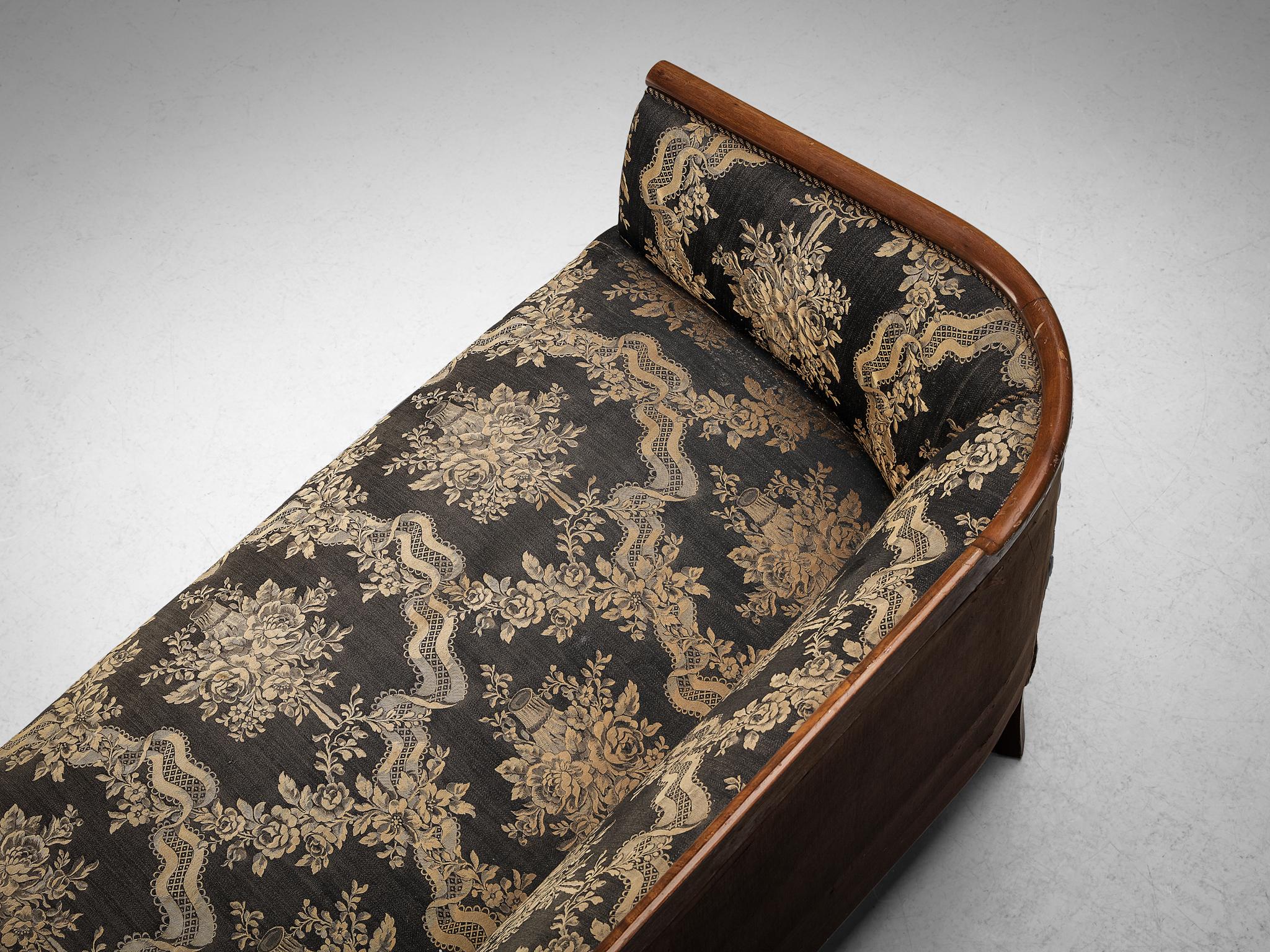 Danish Settee in Floral Upholstery