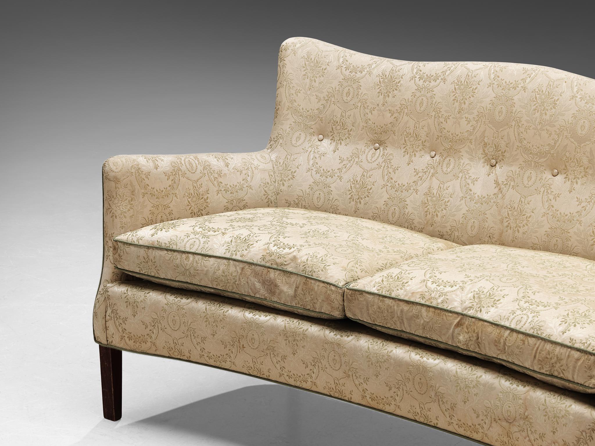 Danish Sofa in Off-White Decorative Upholstery