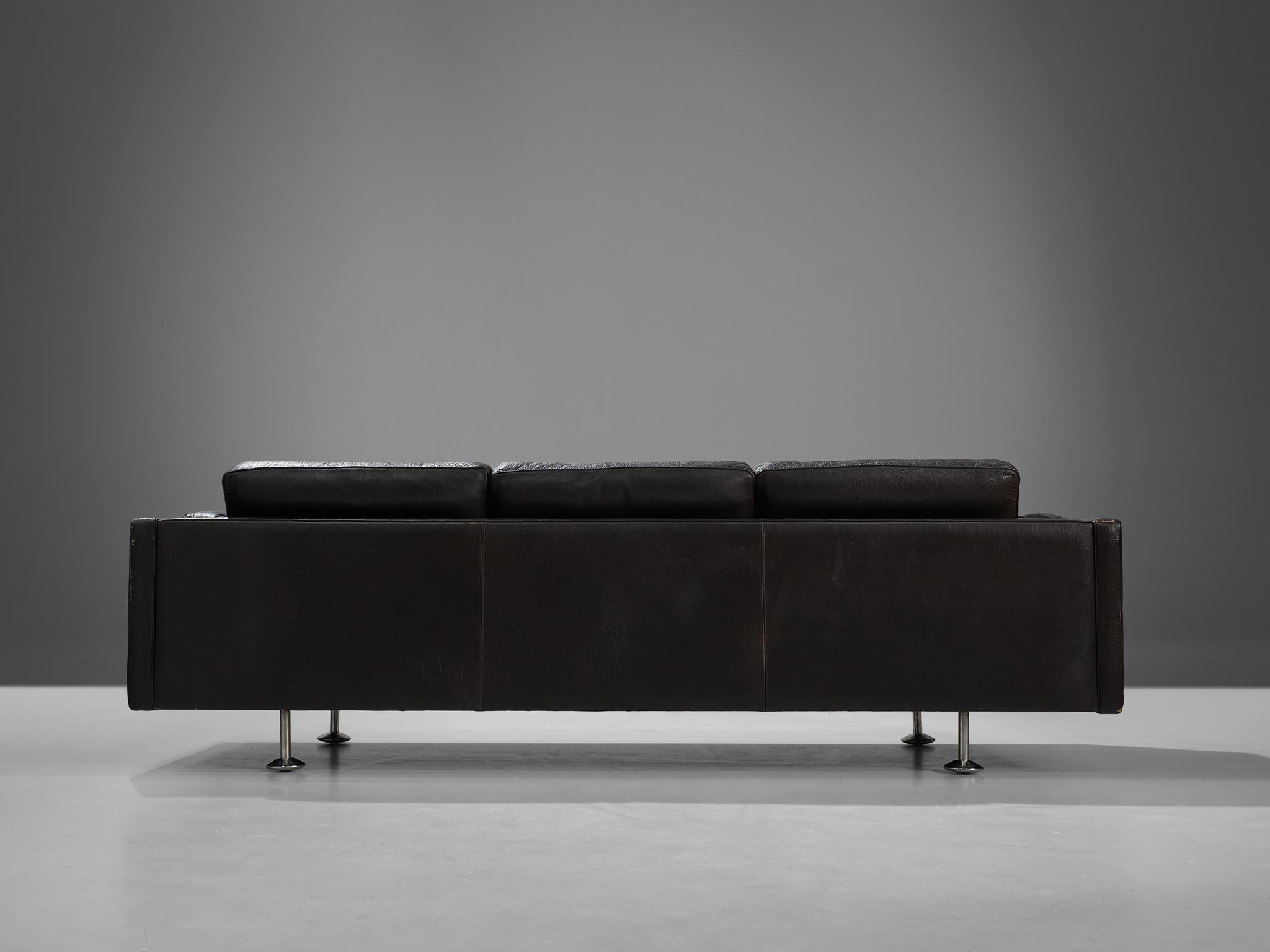 Illum Wikkelsø Cubic Sofa in Black Leather