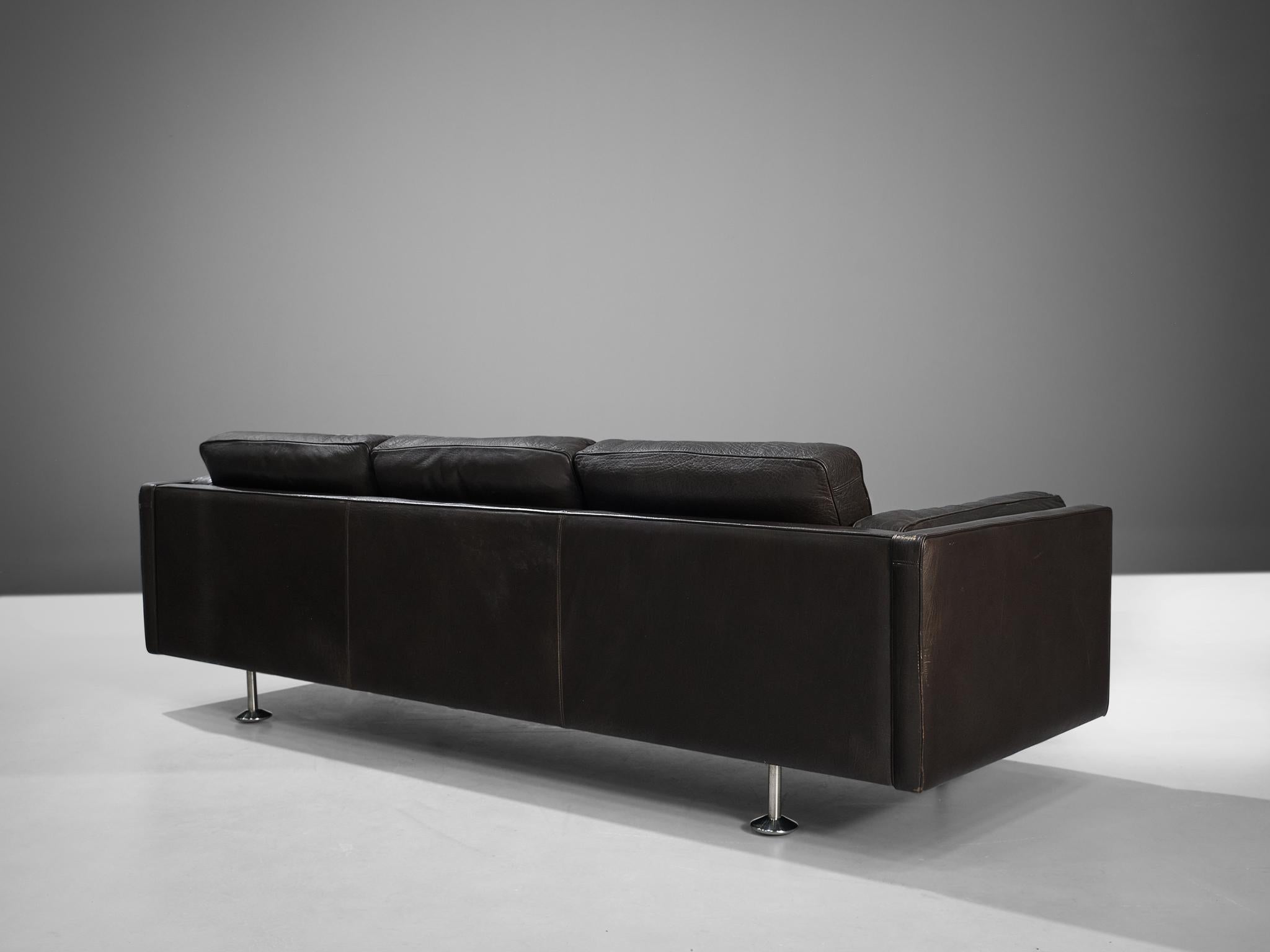 Illum Wikkelsø Cubic Sofa in Black Leather