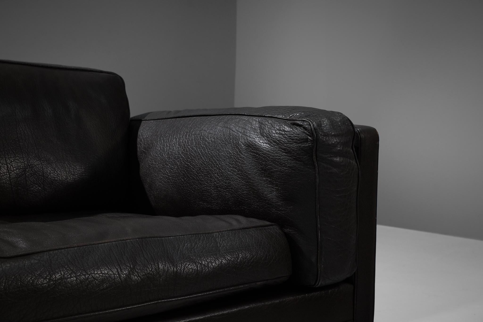 Illum Wikkelsø Cubic Sofa in Black Leather