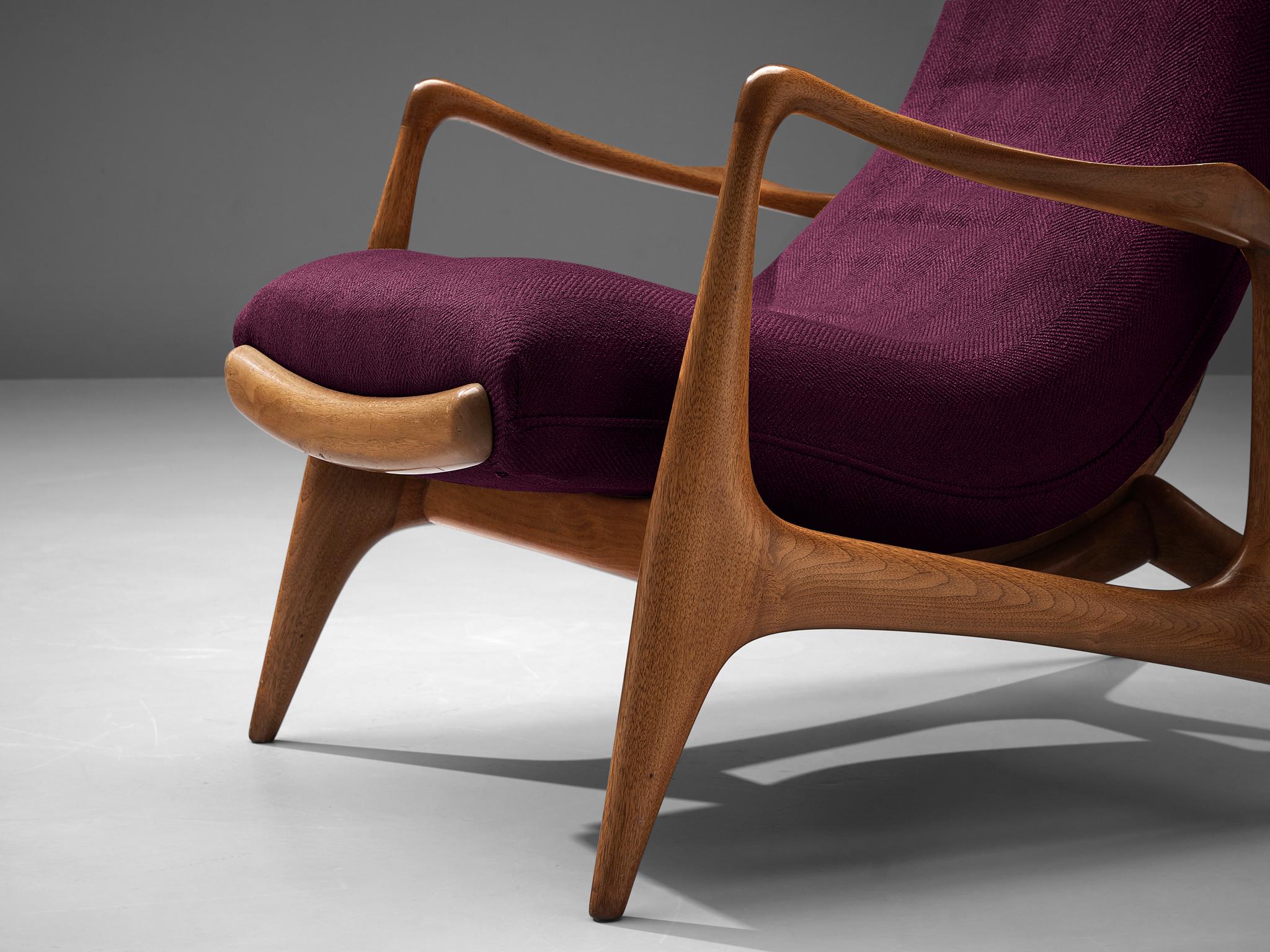 Vladimir Kagan for Dreyfuss Multi Position Reclining Chair in Teak