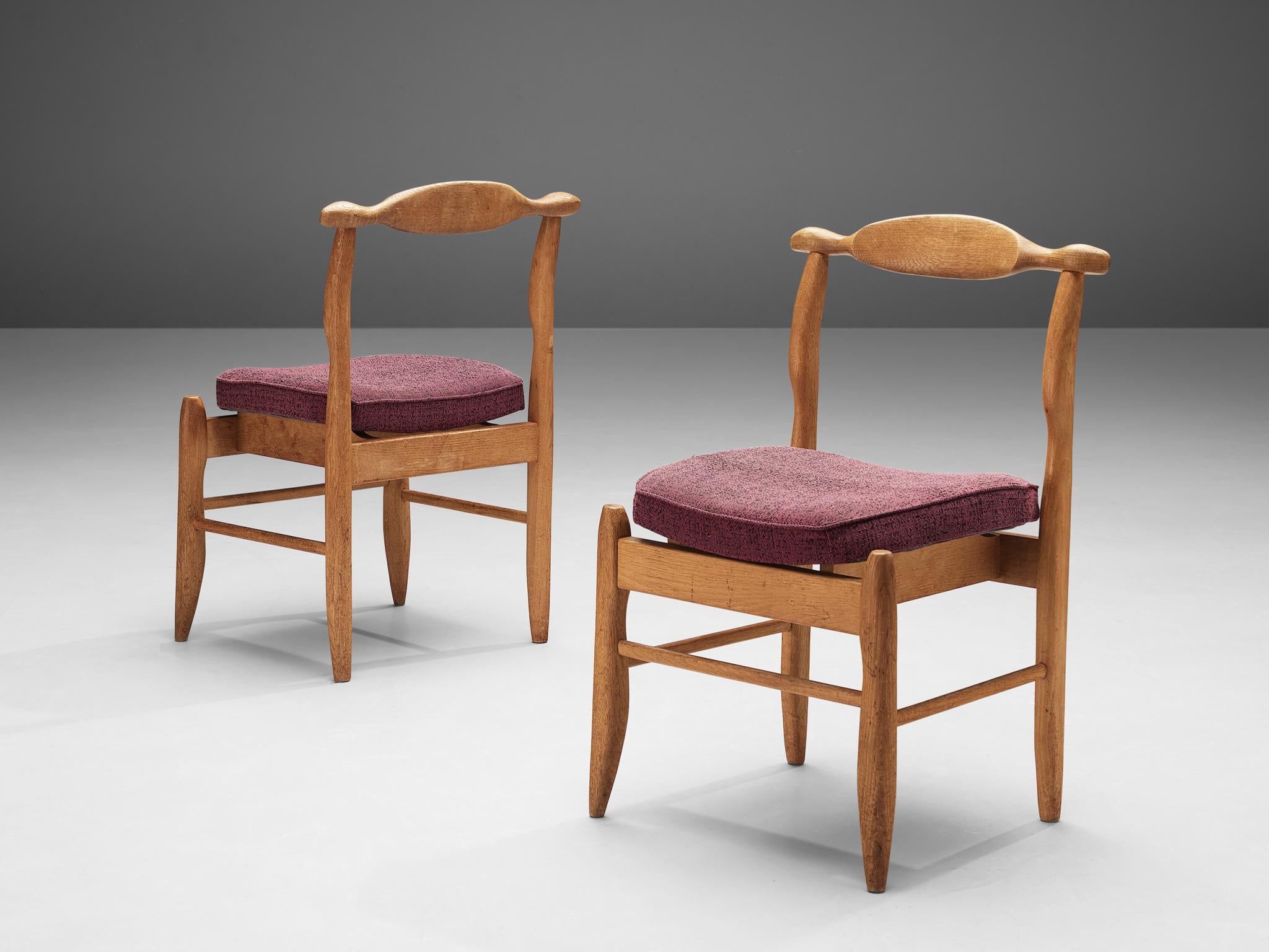 Guillerme & Chambron Pair of 'Fumay' Dining Chairs in Oak