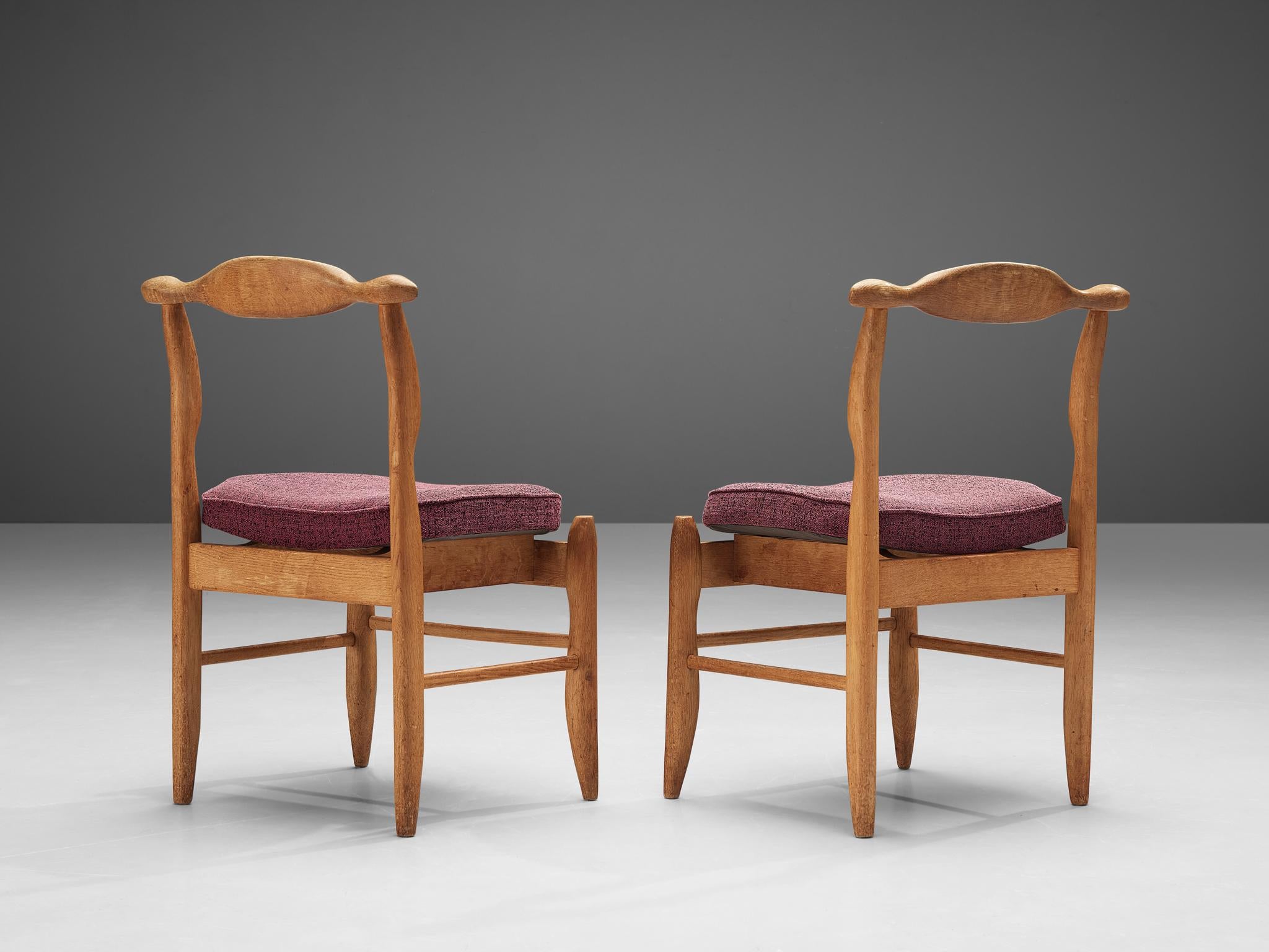 Guillerme & Chambron Pair of 'Fumay' Dining Chairs in Oak