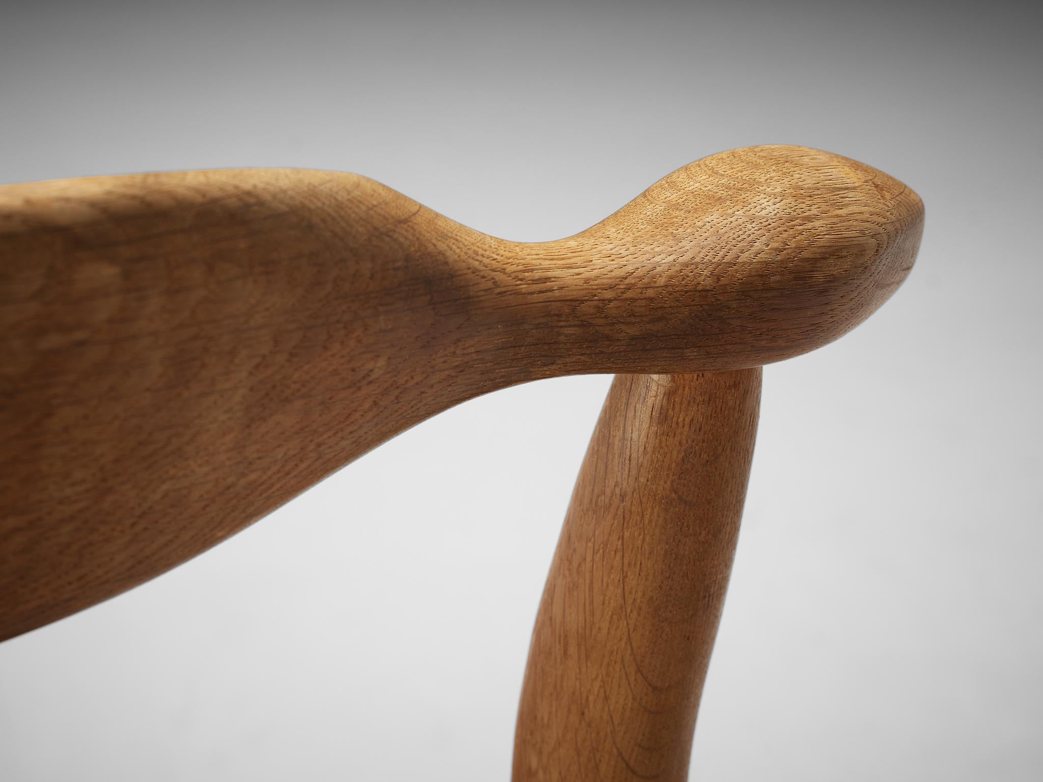 Guillerme & Chambron Pair of 'Fumay' Dining Chairs in Oak