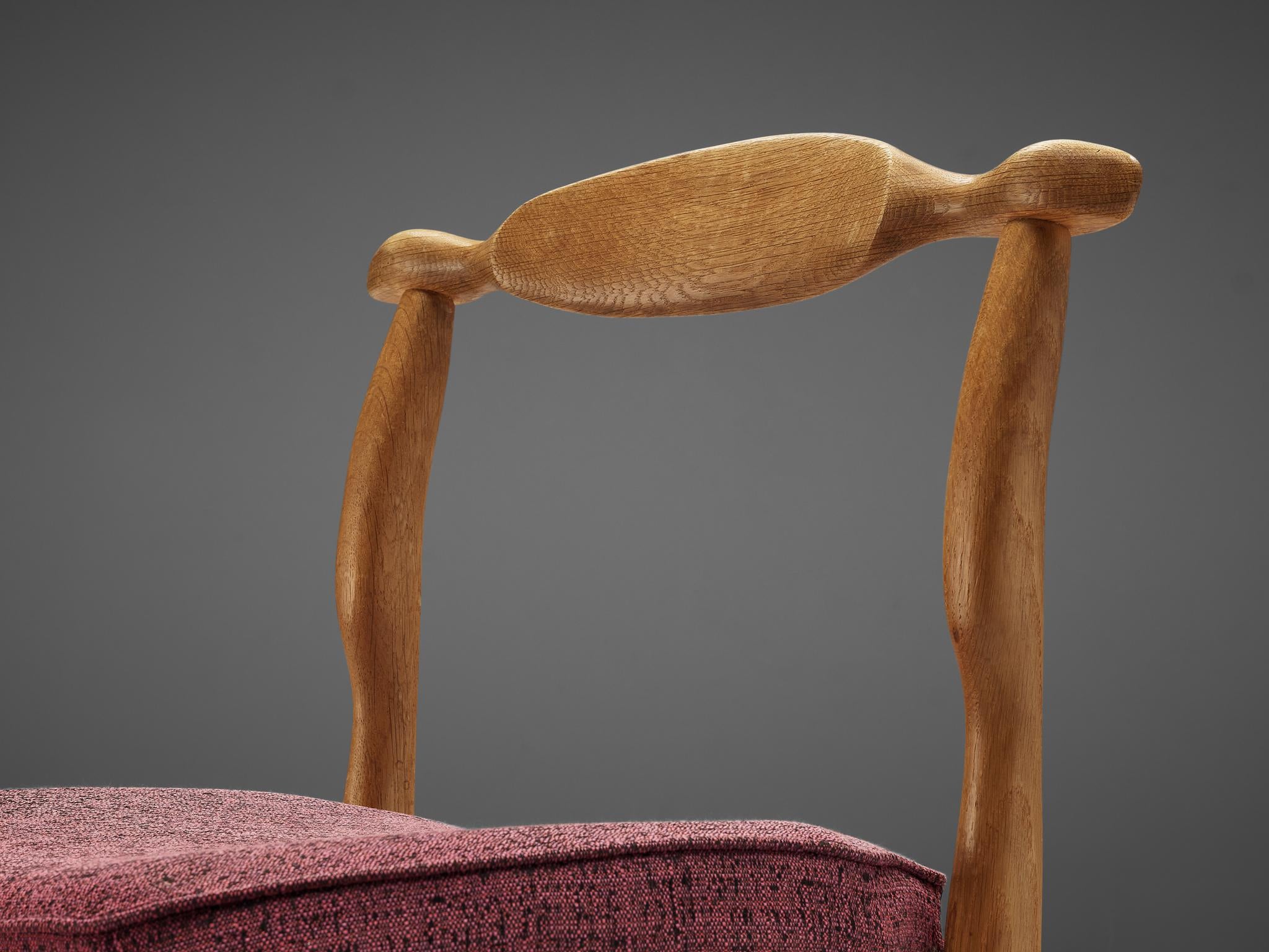 Guillerme & Chambron Pair of 'Fumay' Dining Chairs in Oak