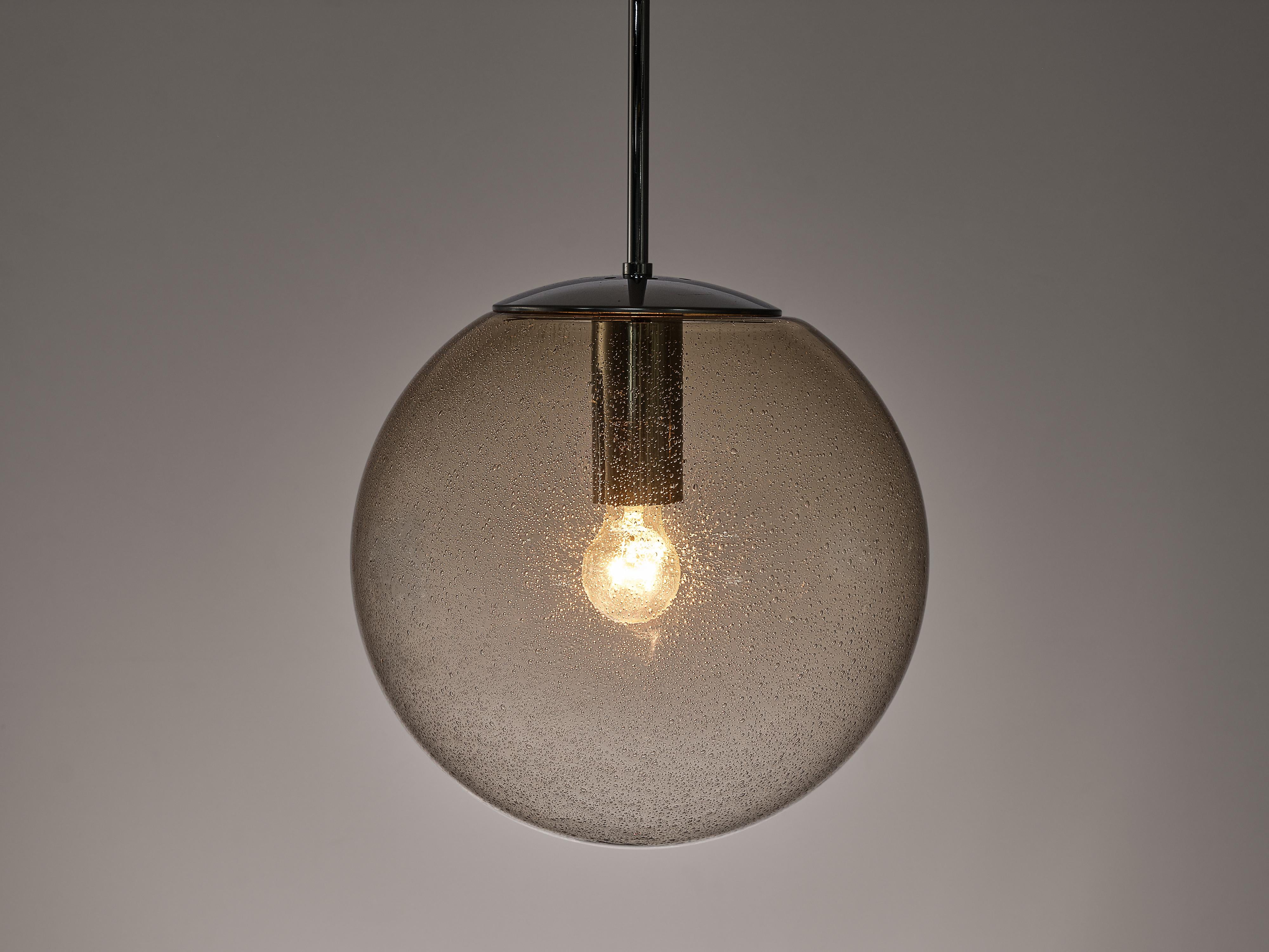 Smoked glass ball pendant light sales