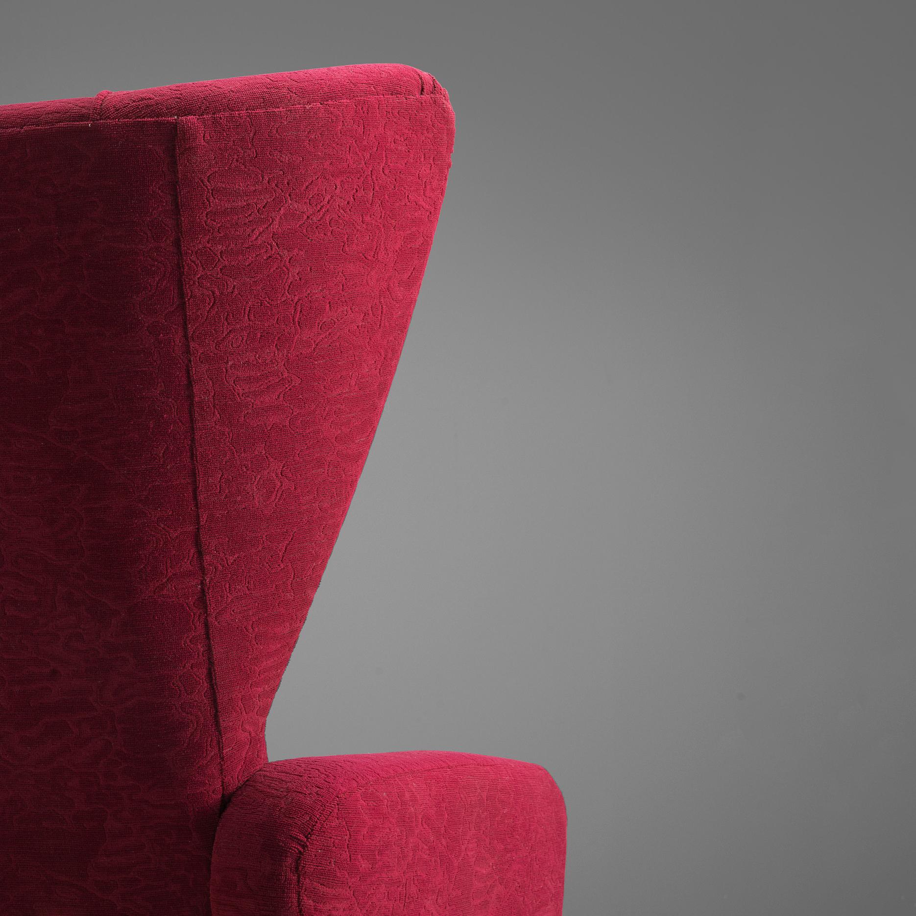 Maroon on sale wingback chair