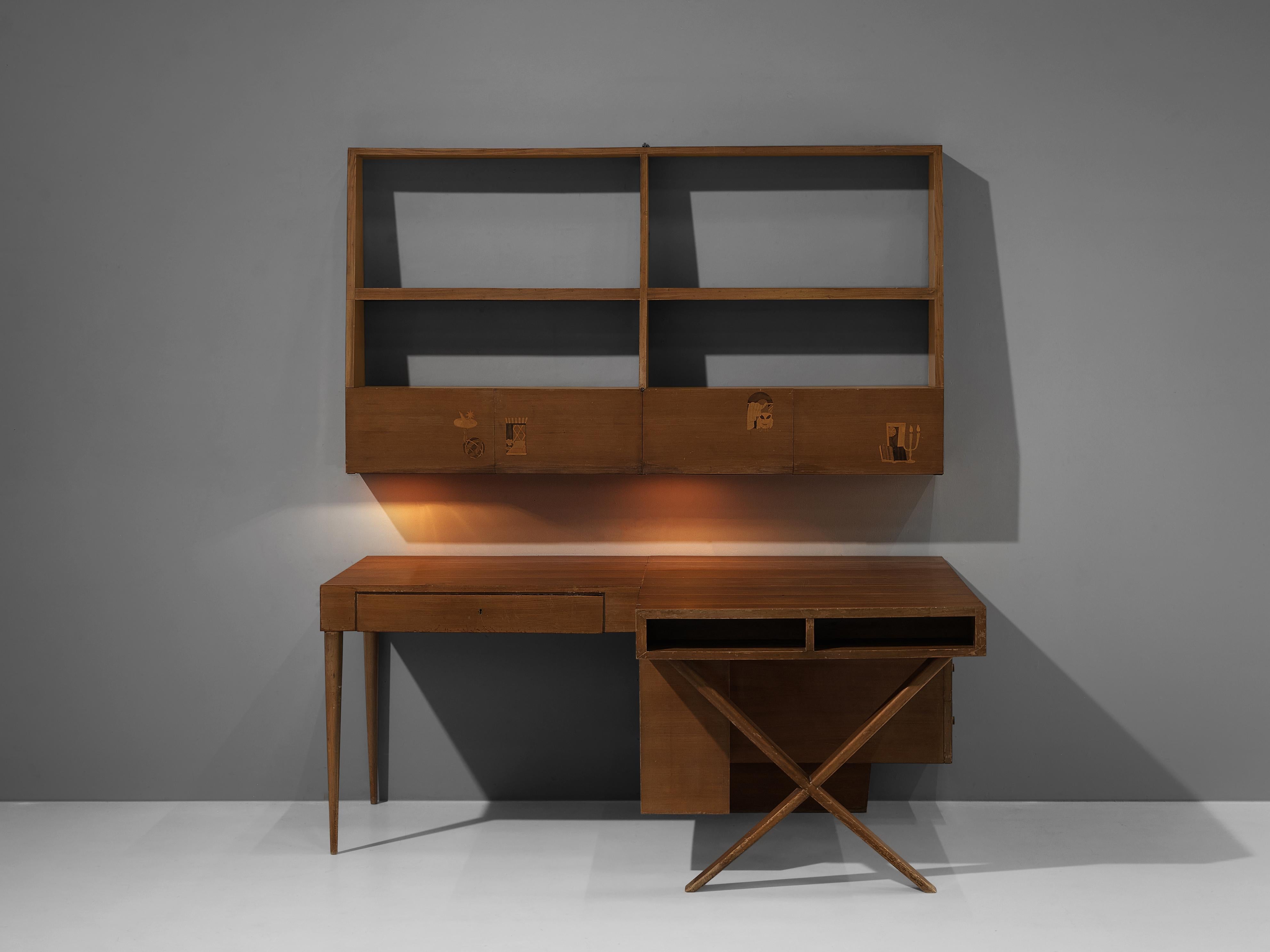 Wall desk deals mid century