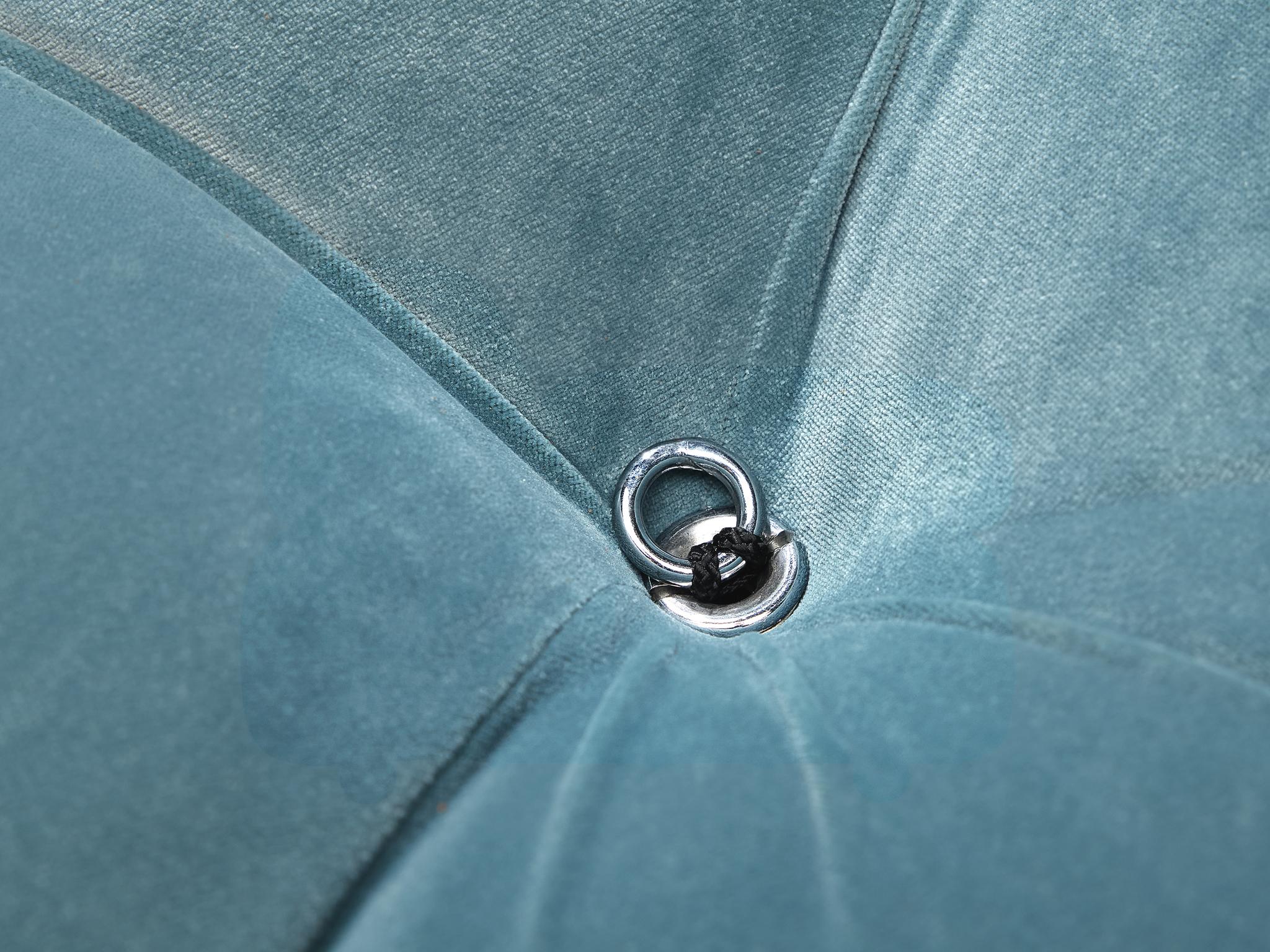 Mario Bellini Reupholstered 'Camaleonda' Modular Sofa in Light Blue Velvet