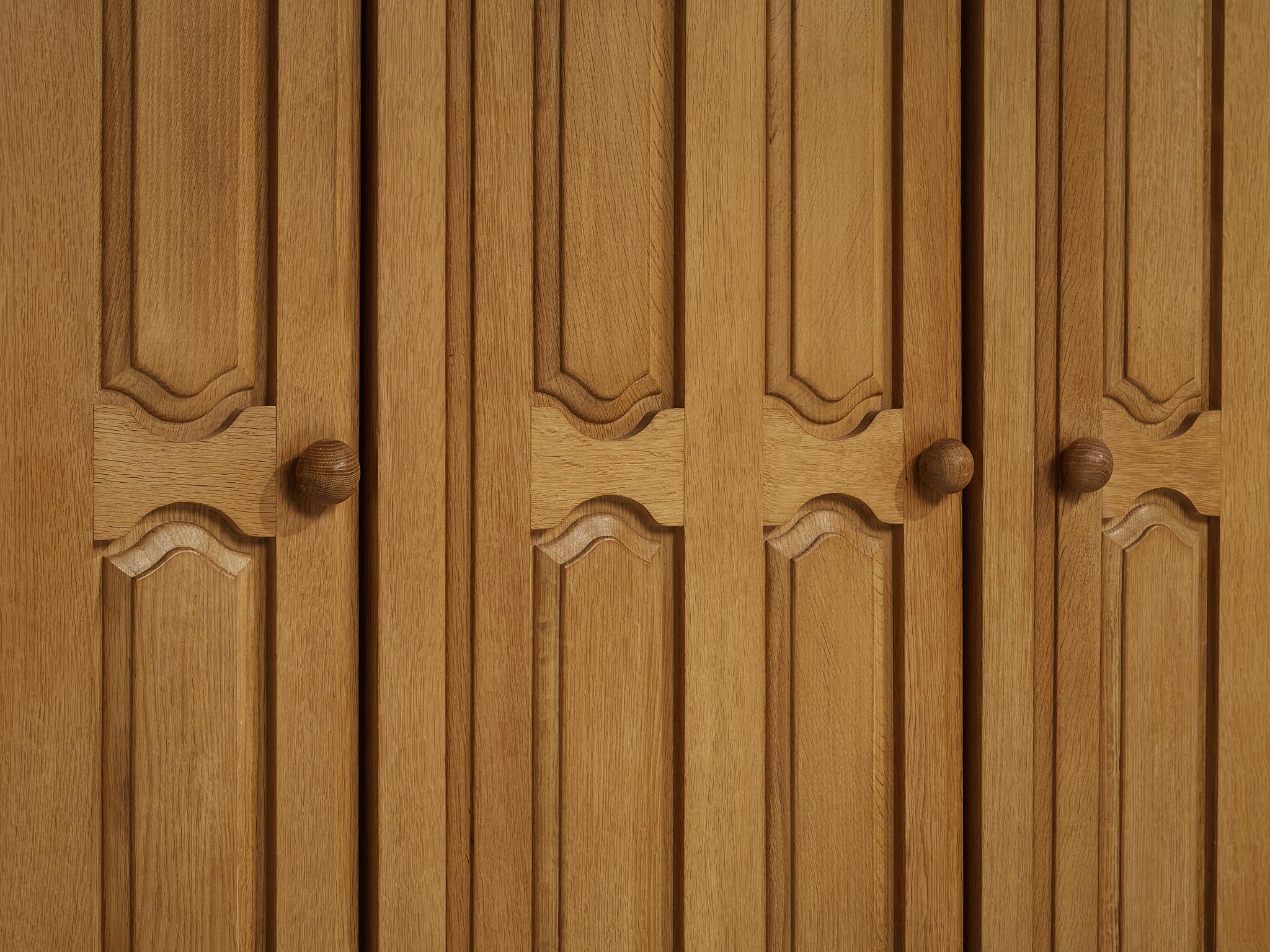 Guillerme & Chambron Highboard in Oak and Brass