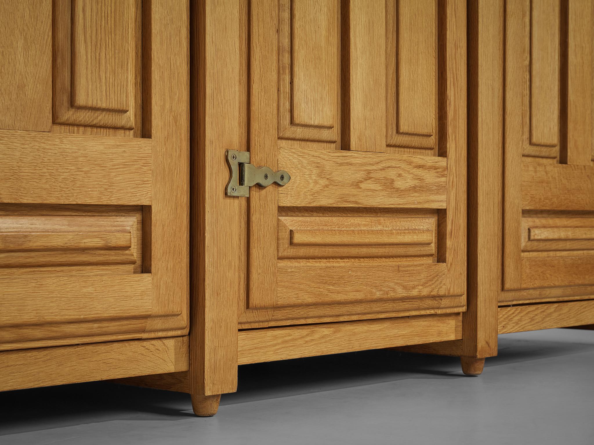 Guillerme & Chambron Highboard in Oak and Brass