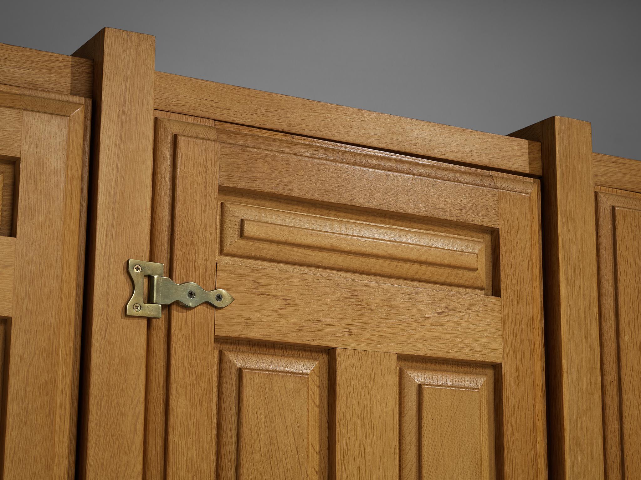 Guillerme & Chambron Highboard in Oak and Brass