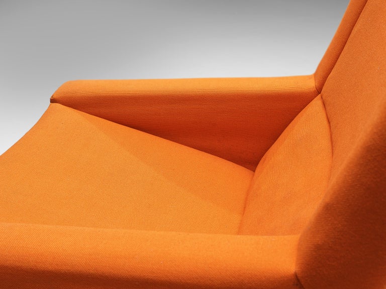Illum Wikkelsø Pair of Lounge Chairs in Teak and Grey Orange Upholstery