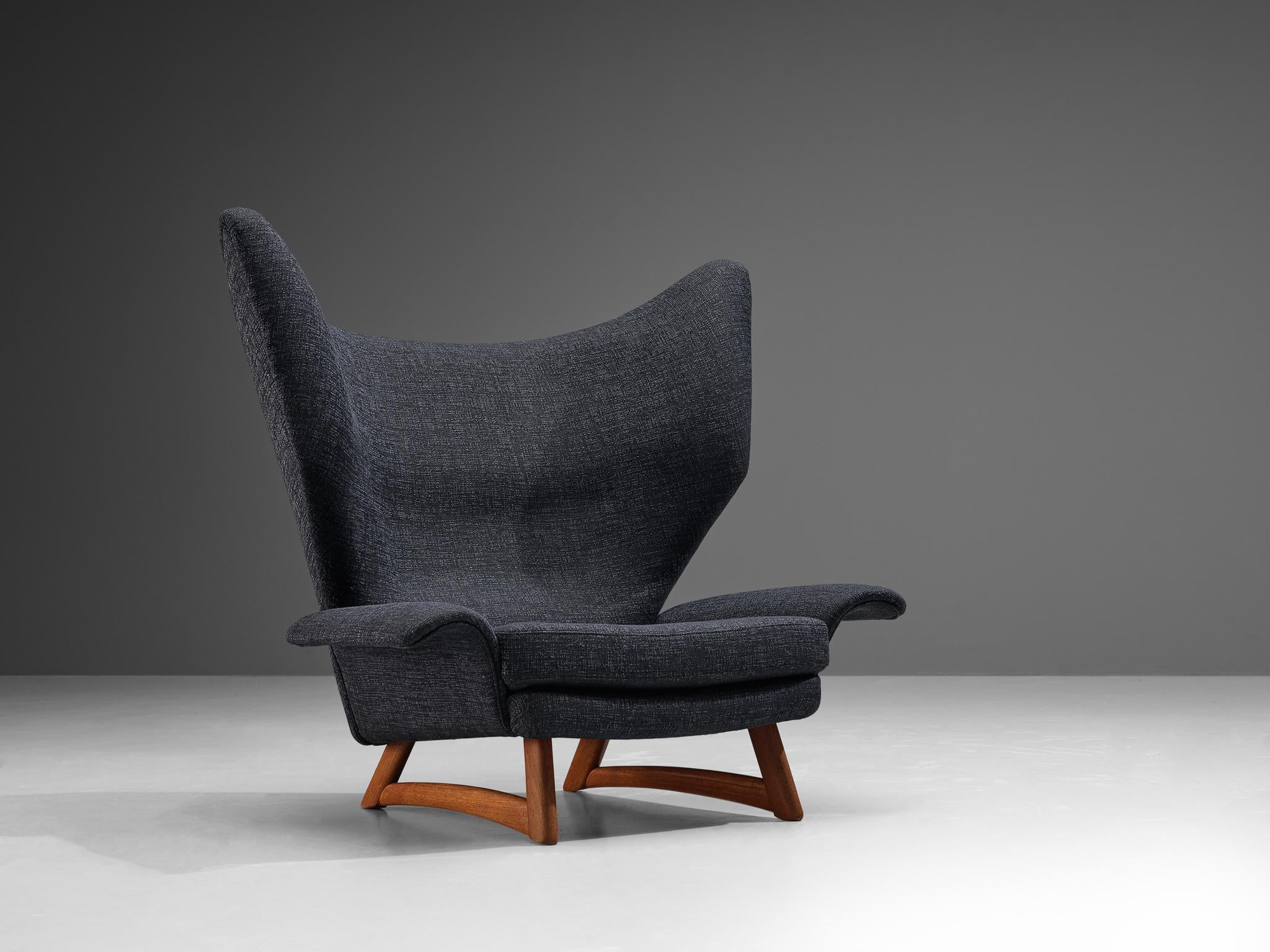 Bent Møller Jepsen 'FN' Lounge Chair in Dark Blue Upholstery