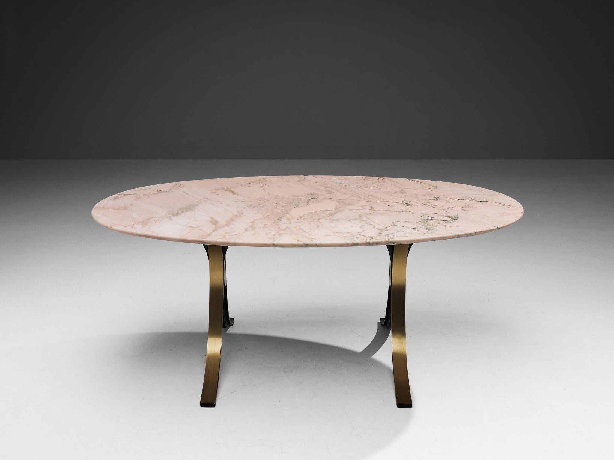 Osvaldo Borsani & Eugenio Gerli for Tecno Oval Dining Table in Marble