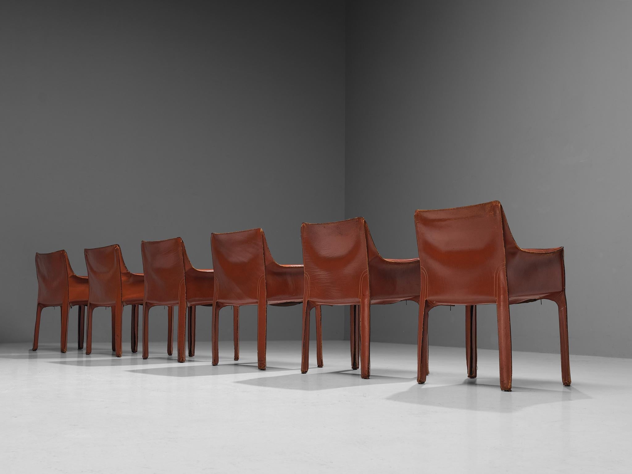 Mario Bellini for Cassina 'CAB 413' Dining Chairs in Leather